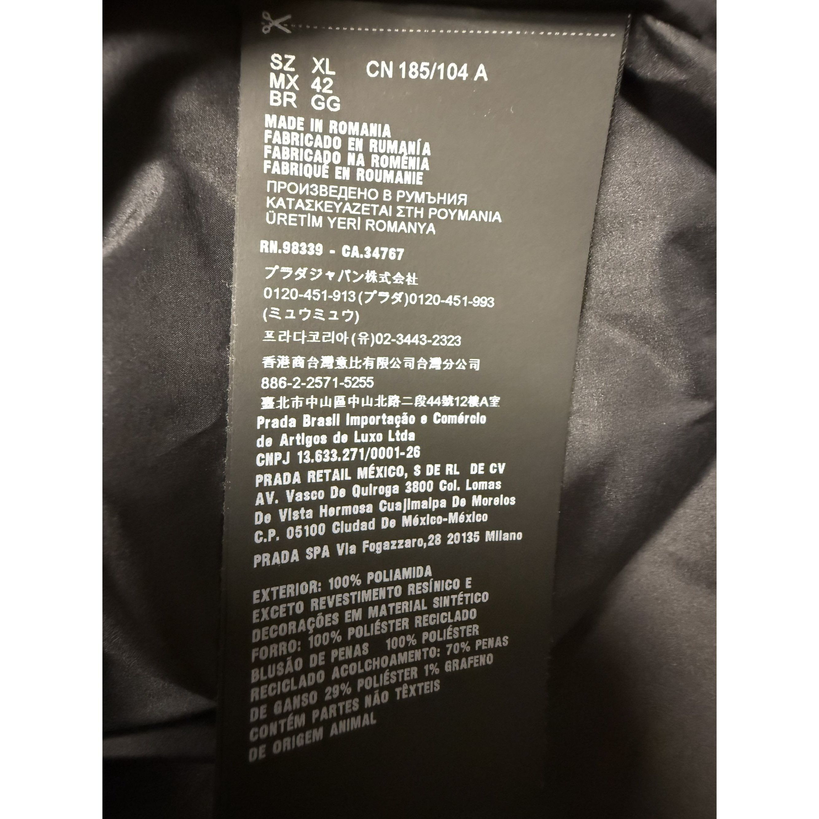 Prada Prada XL Black Hooded Puffer Jacket With Graphene Padding Te Size US XL / EU 56 / 4 - 6 Thumbnail