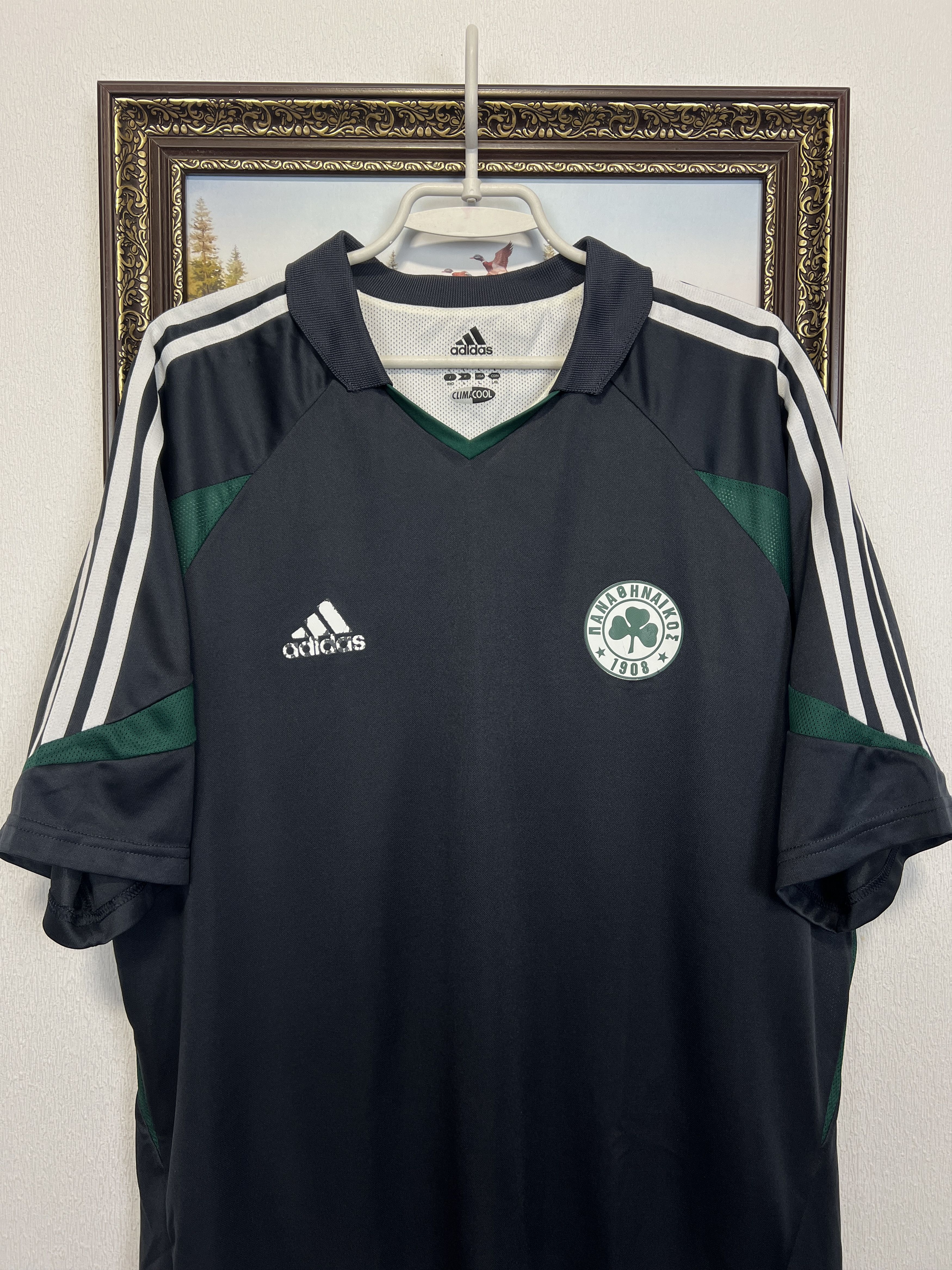 Adidas Panathinaikos Away football shirt Soccer Player Issue Jersey Size US L / EU 52-54 / 3 - 2 Thumbnail
