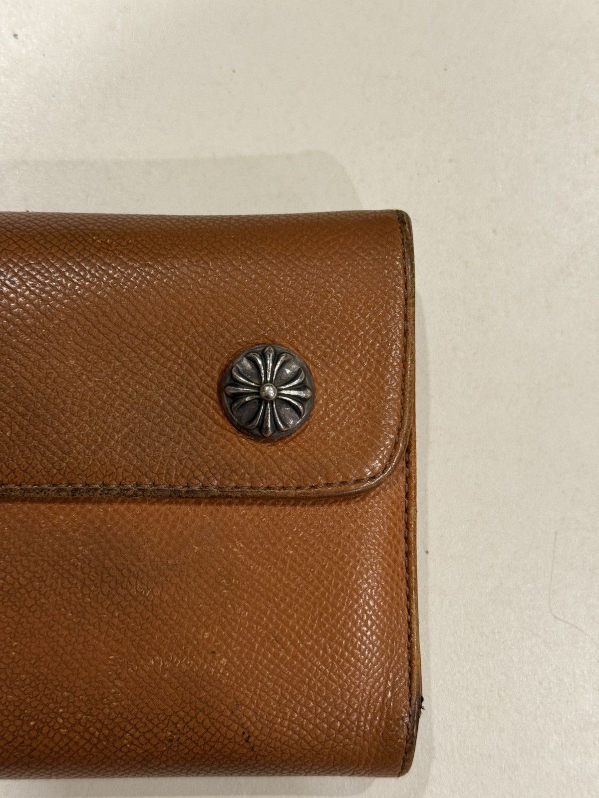 Chrome Hearts Chrome Hearts Wave Wallet Brown Leather Silver Cross Balls Size ONE SIZE - 5 Thumbnail