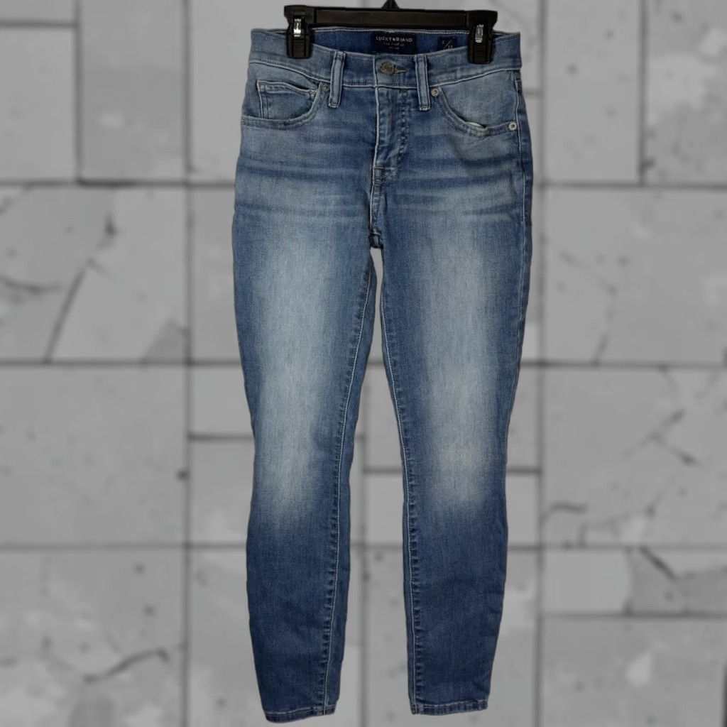 Lucky Brand Lucky Brand Jeans Los Angeles Blue Ankle Mid Rise Skinny Ava Size 0x25 Womens Size 25" / US 0 / IT 36 - 1 Thumbnail