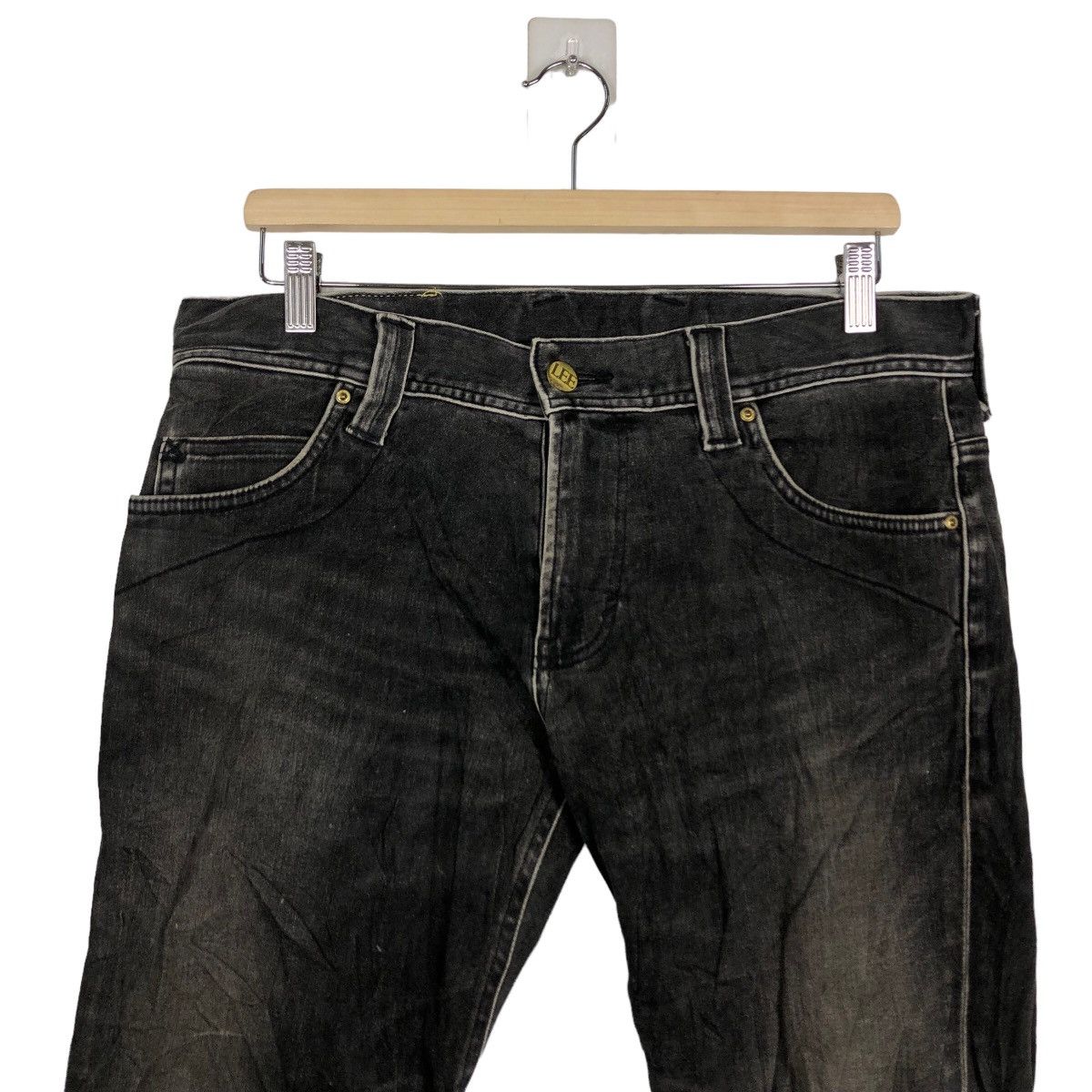 Japanese Brand × Lee 🔥90’s Rare Distressed Denim Jeans Lee Punk Design Size US 33 - 3 Thumbnail