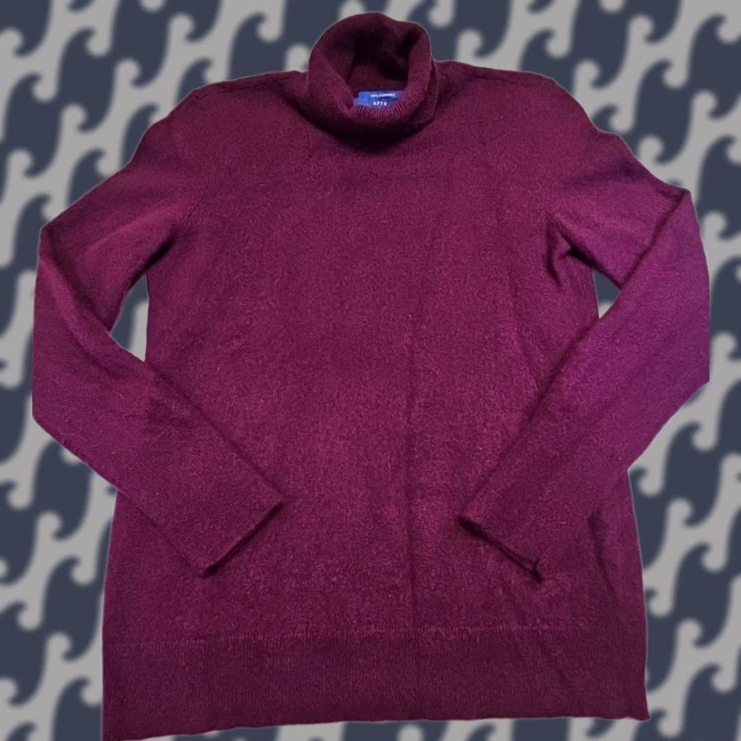 Apt. 9 Apt. 9 100% Cashmere Turtleneck Sweater Womens Plum Purple Solid Knit Pullover S Family: Women, Size S, Long Sleeve, Lightweight Stretch, Regular Fit Size S / US 4 / IT 40 - 1 Thumbnail