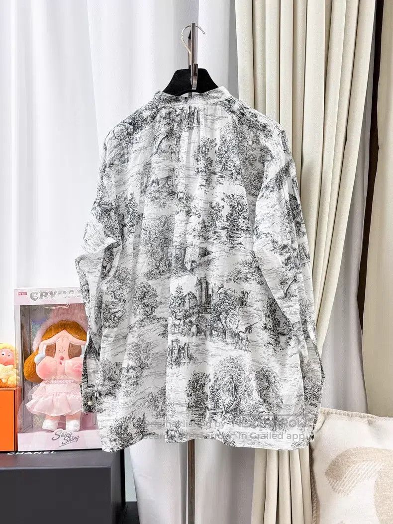 Dior Dior Black and white ink print long-sleeved shirt Size XS / US 0-2 / IT 36-38 - 2 Thumbnail