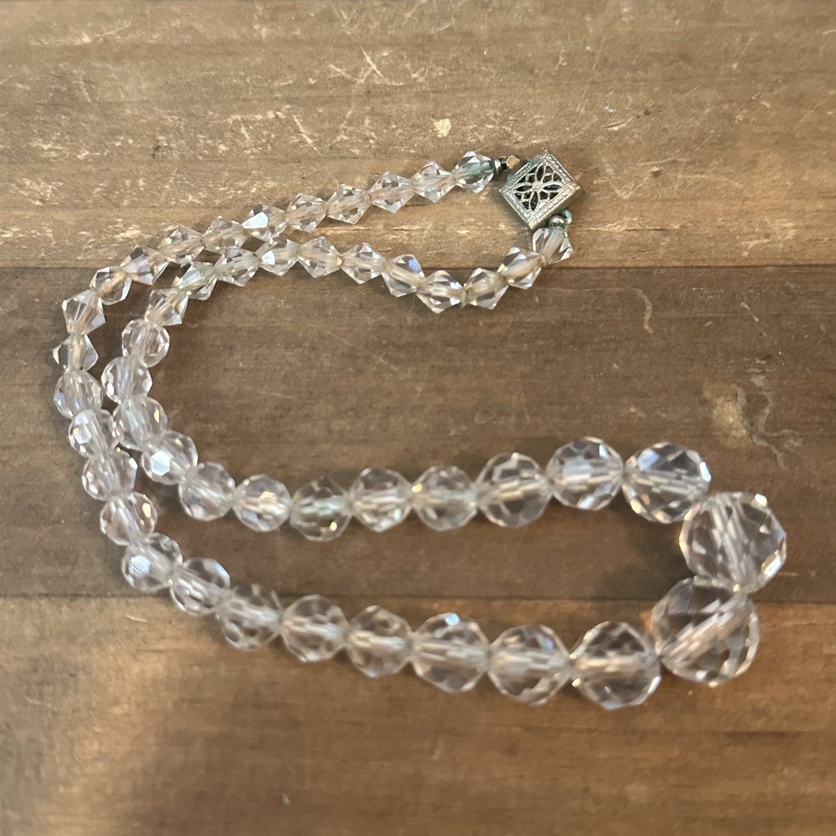Vintage Vintage clear faceted crystal bead necklace Size ONE SIZE - 3 Thumbnail