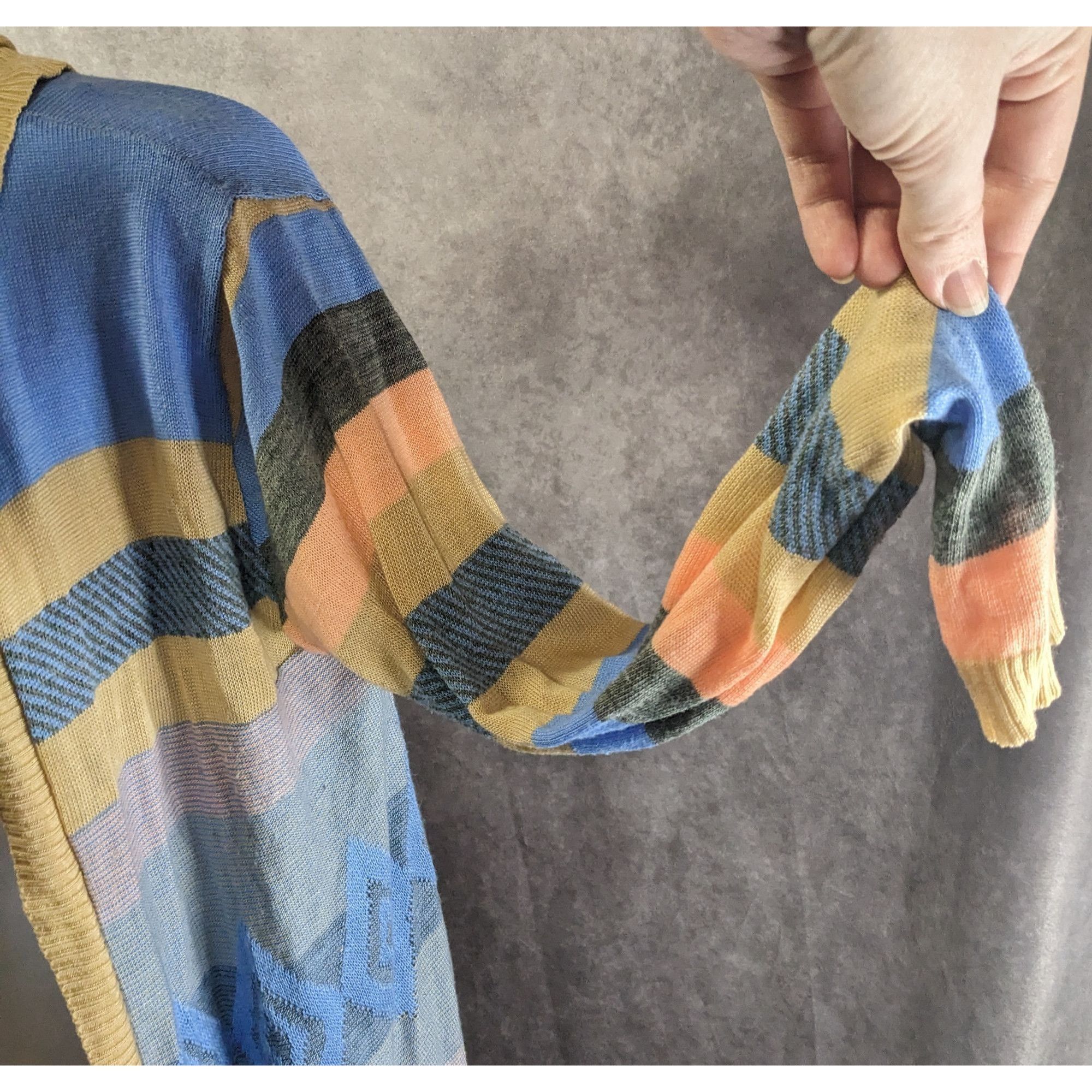 Other Say What? Southwestern Open Front Hooded Cardigan Striped Kn Size S / US 4 / IT 40 - 8 Thumbnail