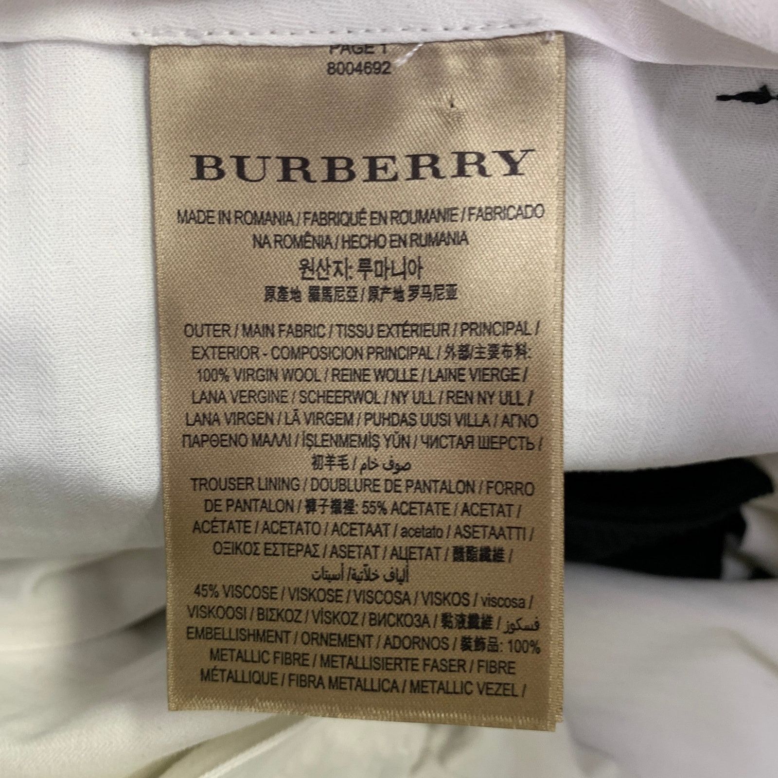 Burberry BURBERRY Size 40 Black Wool Tuxedo Dress Pants Size 40R - 5 Thumbnail