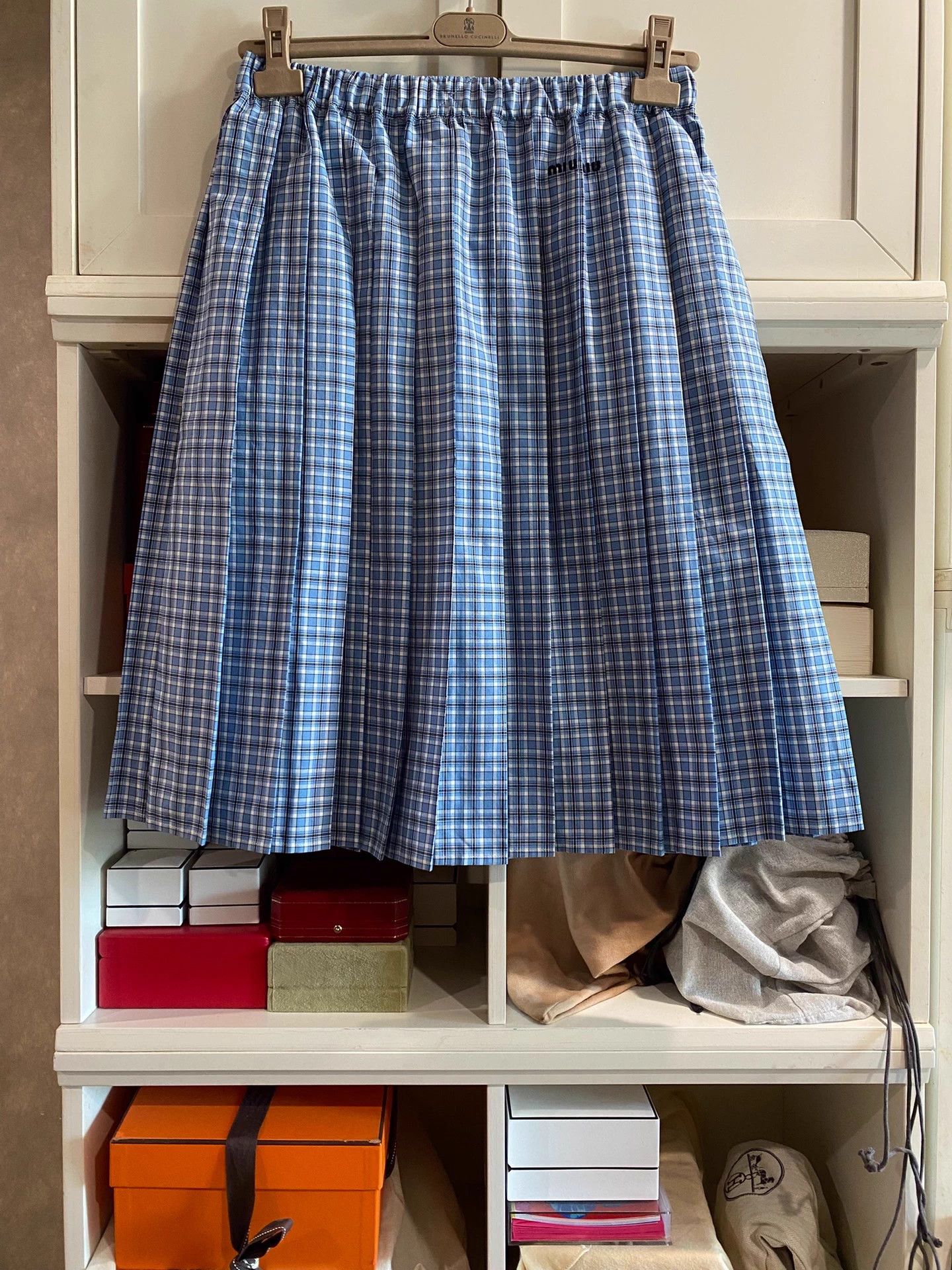 Miu Miu MIU MIU 24 Gingham Classic Preppy Skirt Size 24" / US 00 / IT 34 - 1 Thumbnail
