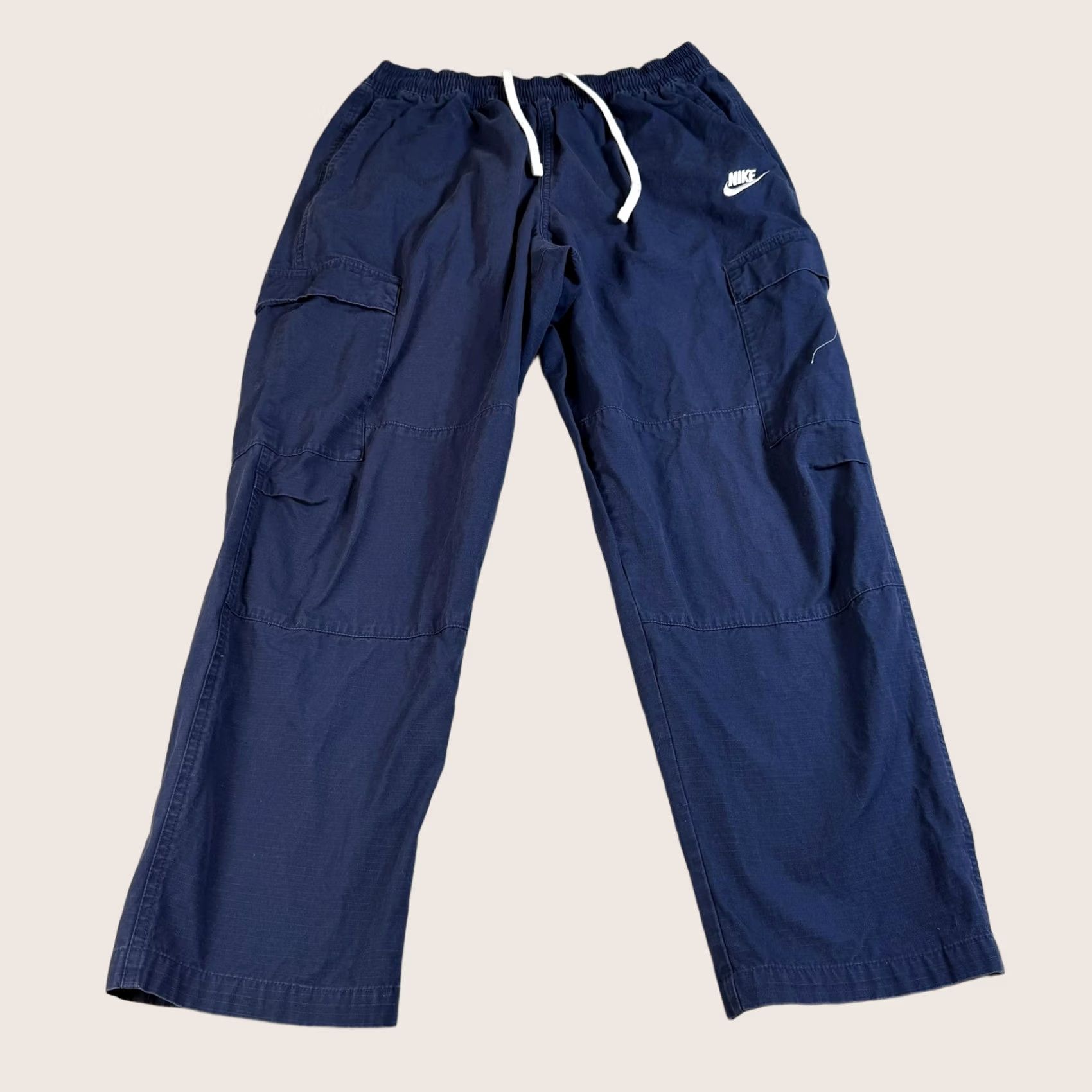 Nike Nike Pants Men Large Blue Cargo Ripstop Elastic Waist Relaxed Ankle Streetwear Size US 33 - 1 Thumbnail