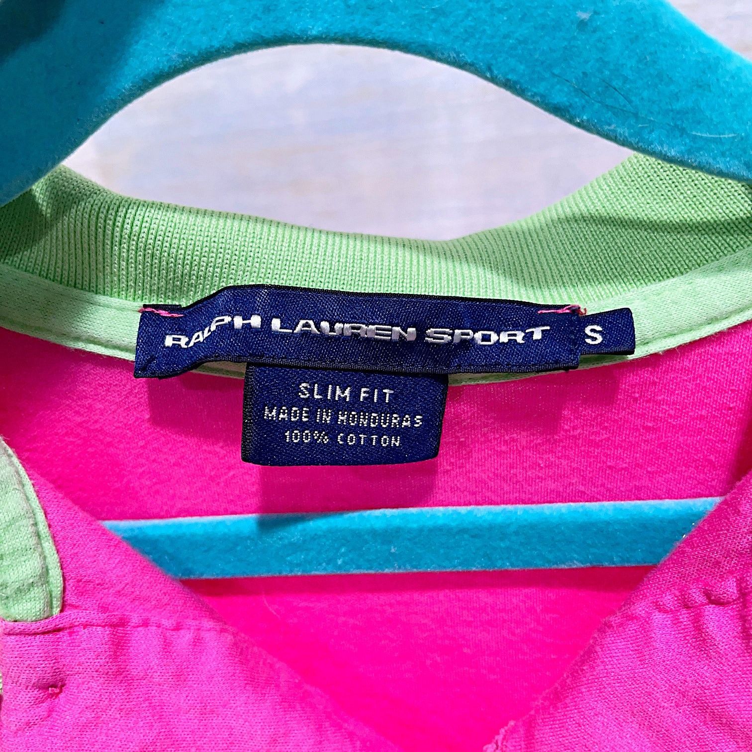 Ralph Lauren Sport Ralph Lauren Sport Y2K Baby Polo Tee Pink Green Slim Prep S Size S / US 4 / IT 40 - 5 Thumbnail