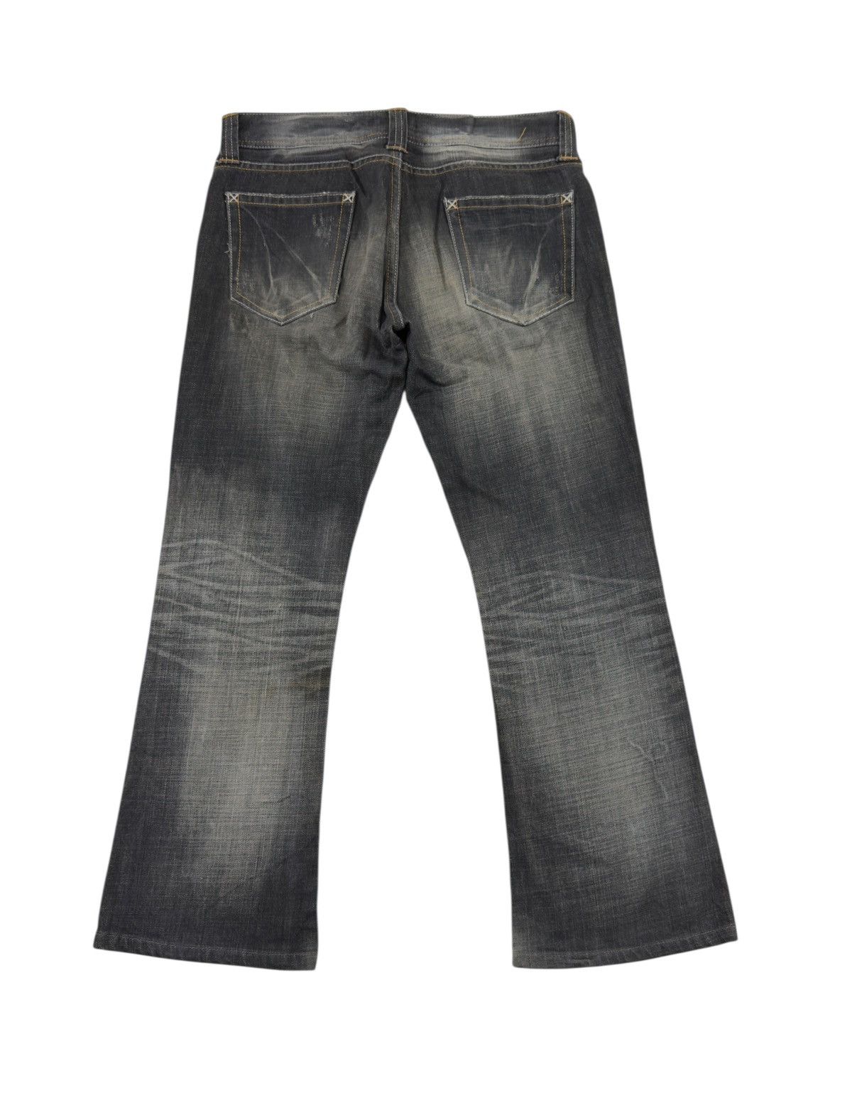 Japanese Brand Tornado mart style VAROSH distressed flare jeans Size US 33 - 3 Thumbnail