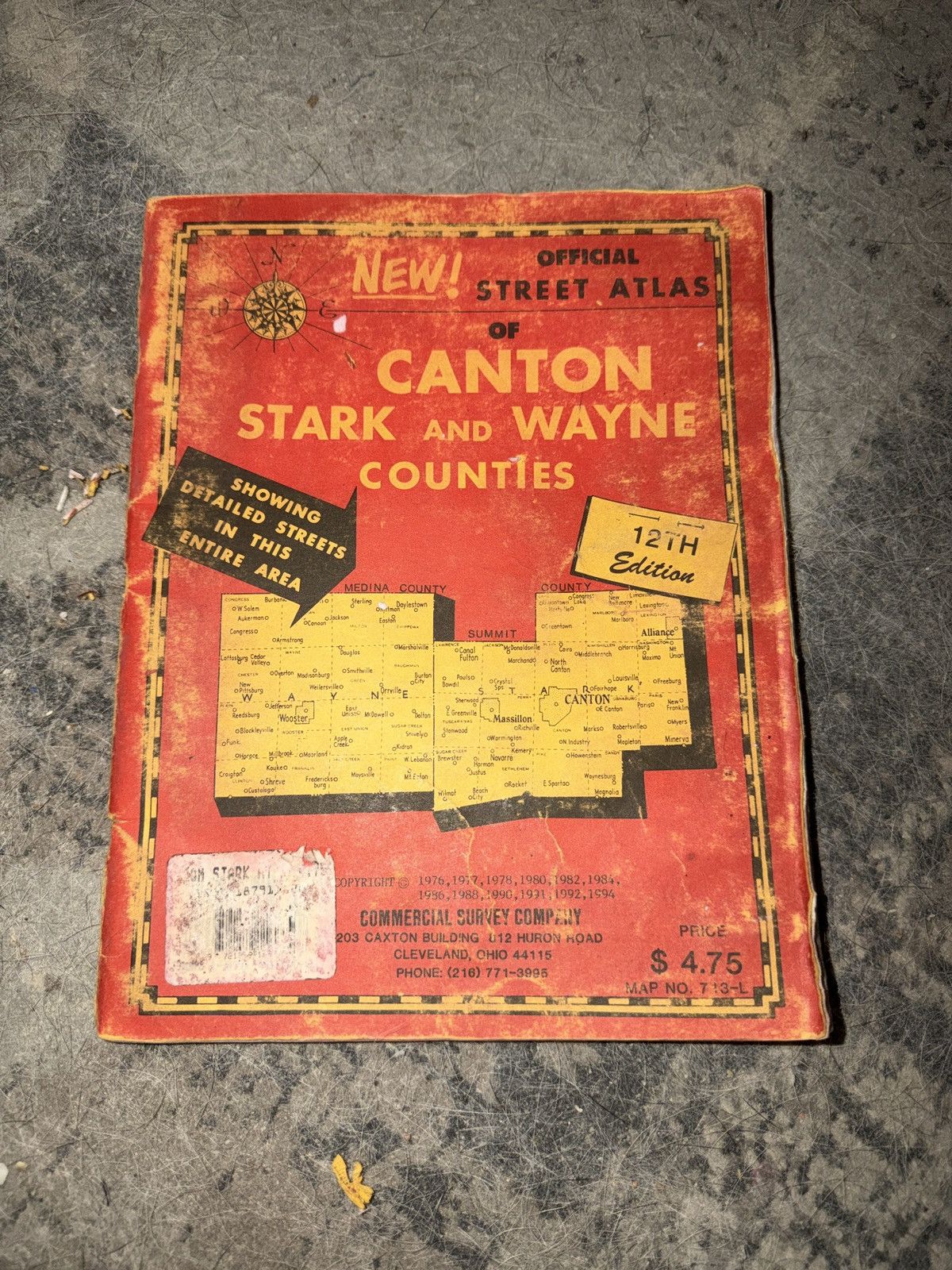 Vintage 1994 Official Street Atlas Of Canton Stark Wayne Counties Size ONE SIZE - 1 Thumbnail