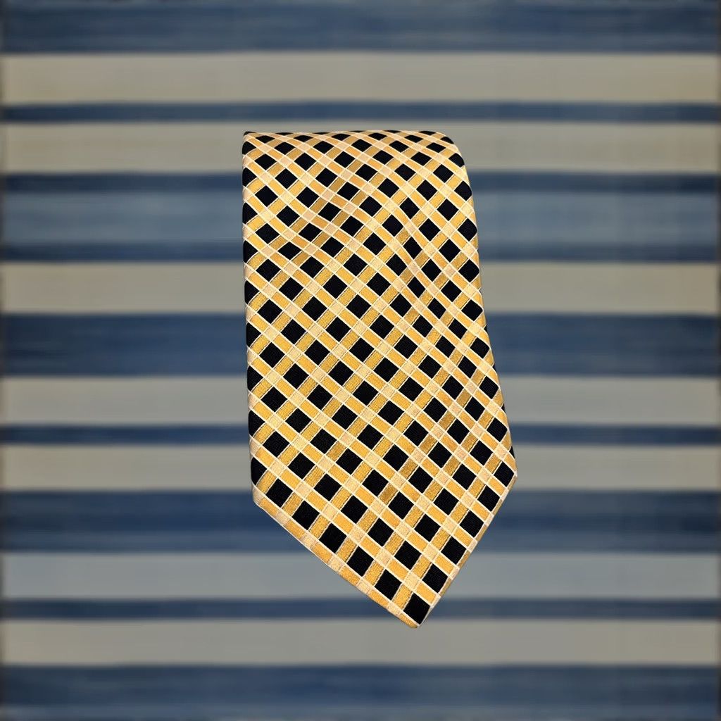 Faconnable Façonnable Tie Men Multicolor Silk Geometric Diamonds 57"-60" Blue Yellow 100% Silk Size ONE SIZE - 1 Thumbnail