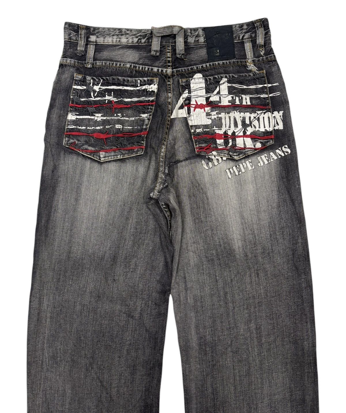 Hysteric Glamour × JNCO × Pepe Jeans 🔥VINTAGE PEPE JEANS BAGGY JEANS EMBROIDERY DISTRESSED DENIM Size US 36 / EU 52 - 5 Thumbnail