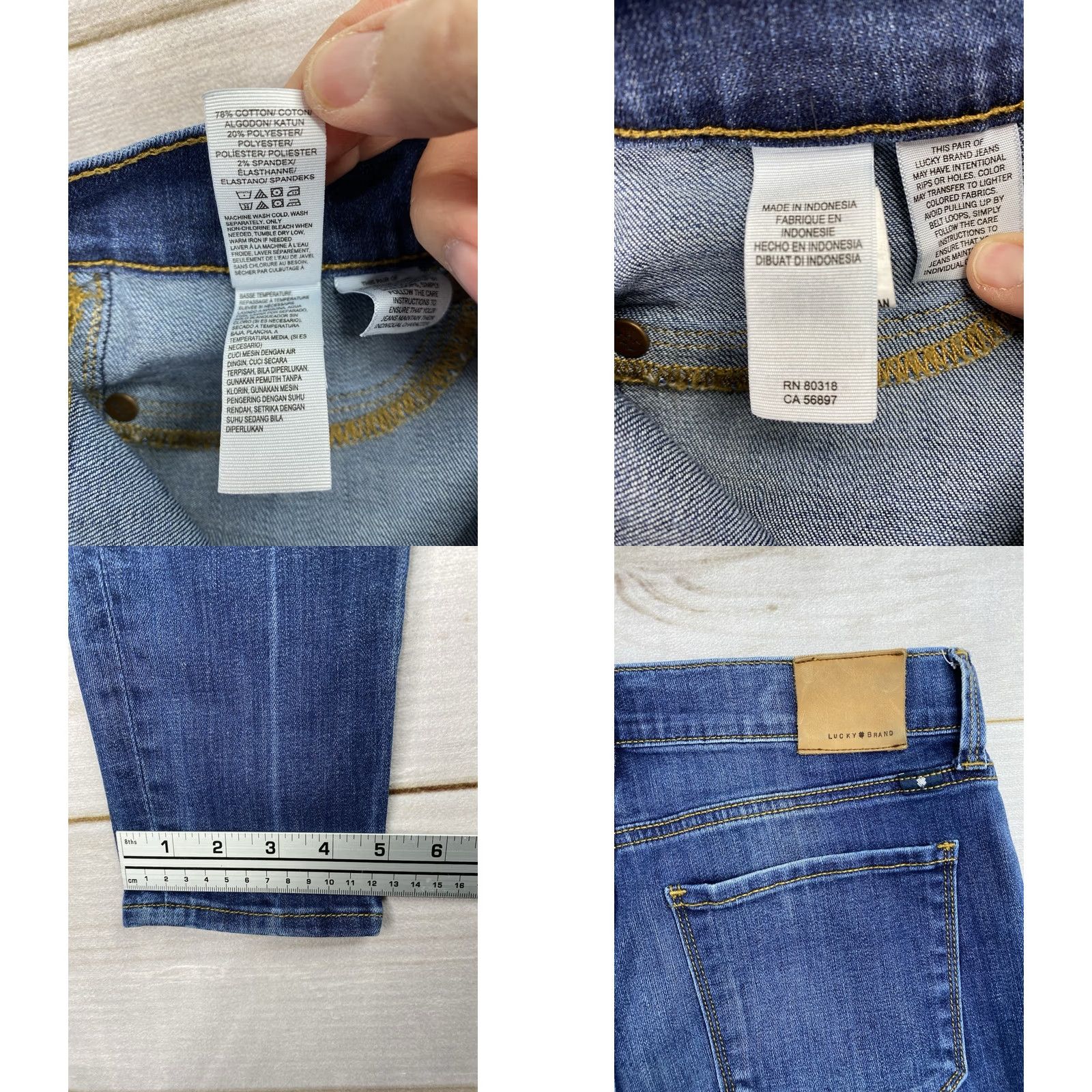 Lucky Brand Lucky Brand Jeans Skinny 6 Petite Blue Dark Wash Brooke Distressed 5-Pocket Womens Jeans XS-Plus? Size 28" / US 6 / IT 42 - 8 Thumbnail