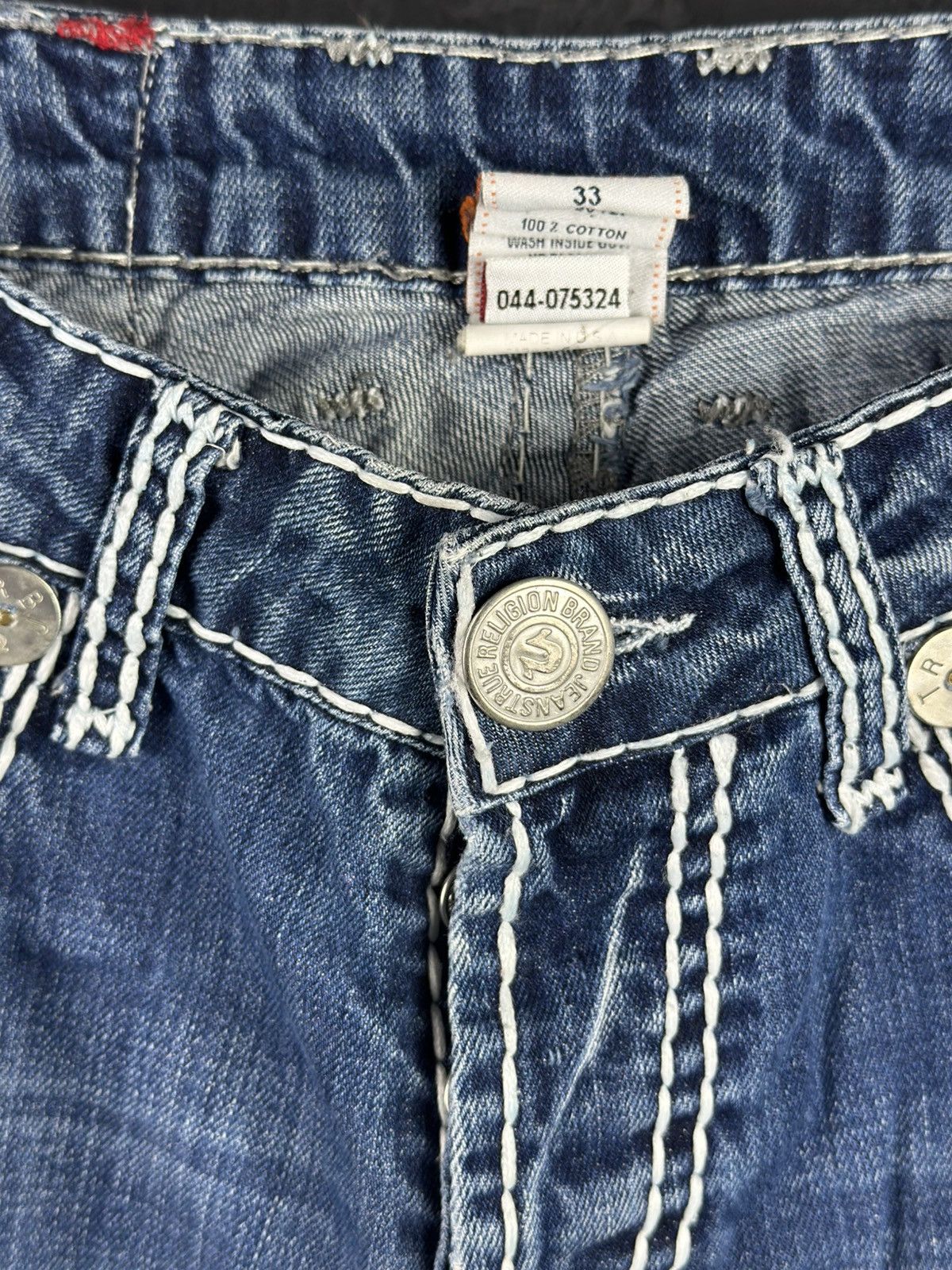 True Religion True Religion Jeans White Stitch Made in USA Size US 33 - 9 Thumbnail