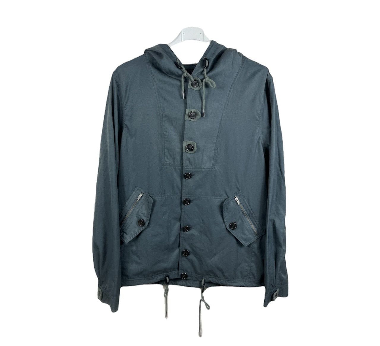 image of Archival Clothing x Avant Garde Archive Nicholas K. Vintage Military Button Sea Nylon Jacket in Sea