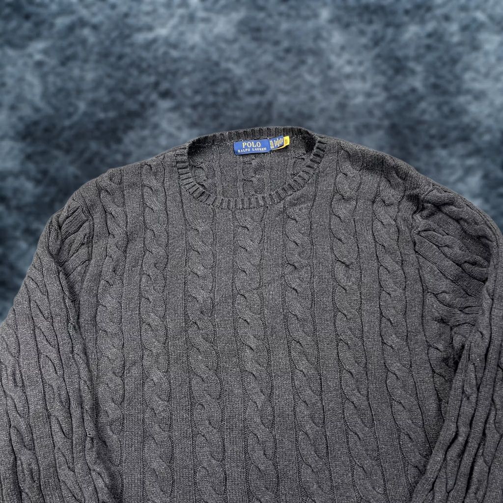 Polo Ralph Lauren Polo Ralph Lauren Sweater Mens XL Gray Cable Knit CrewNeck Cotton Jumper Preppy Size US XL / EU 56 / 4 - 1 Thumbnail