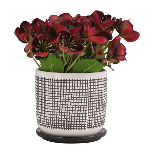 Designer × Homemade 6" MESH DESIGN PLANTER W/ SAUCER, GRAY Size US L / EU 52-54 / 3 - 5 Thumbnail