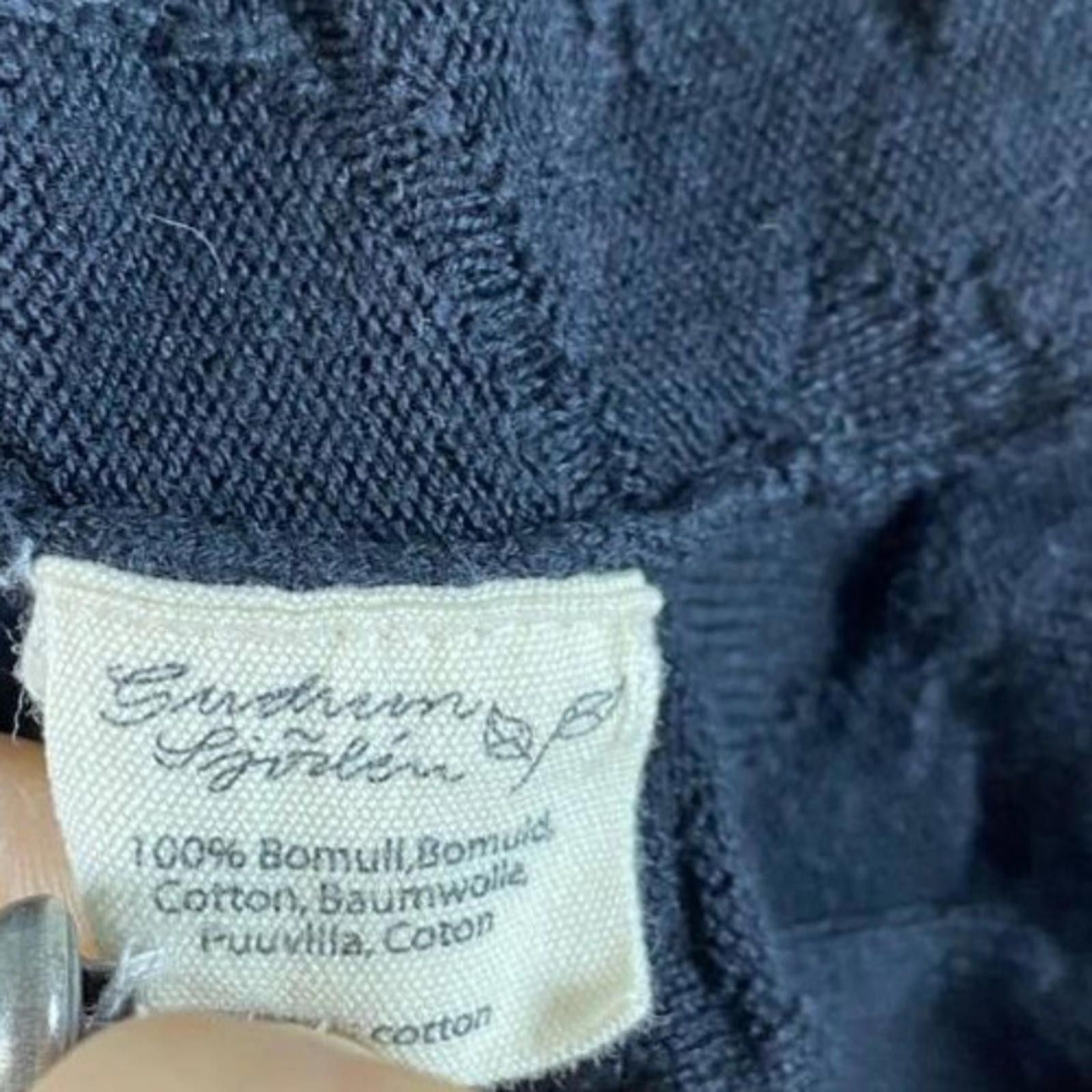 Designer Gudrun Sjoden Black Floral Knit Cardigan Sweater Size S Size S / US 4 / IT 40 - 10 Thumbnail