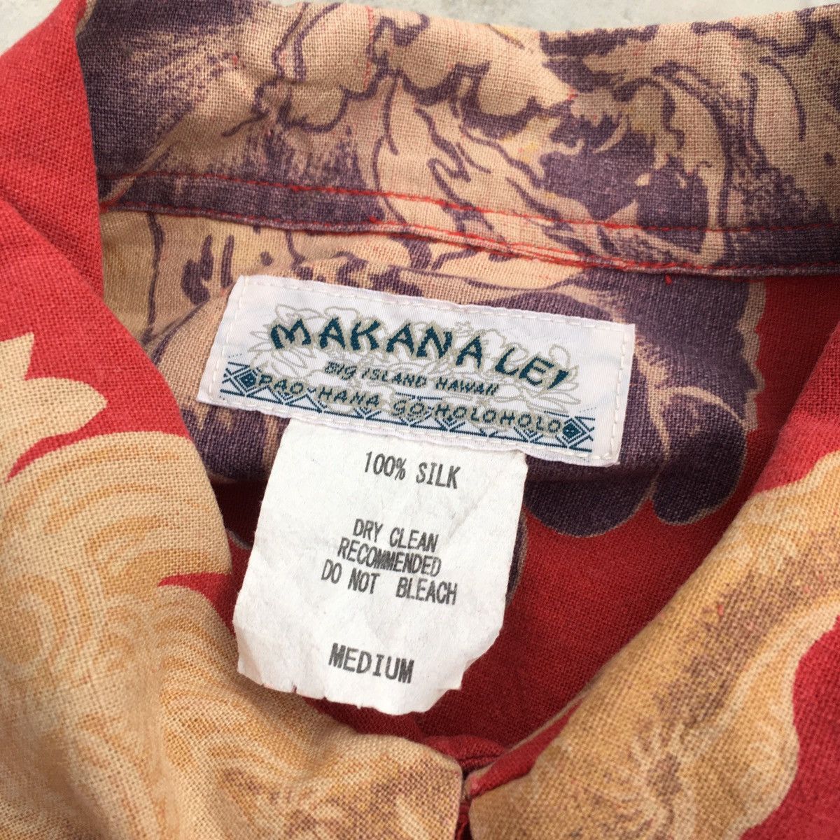 Vintage Vintage MAKANA LEI Silk Hawaiian Shirt Size US M / EU 48-50 / 2 - 8 Thumbnail