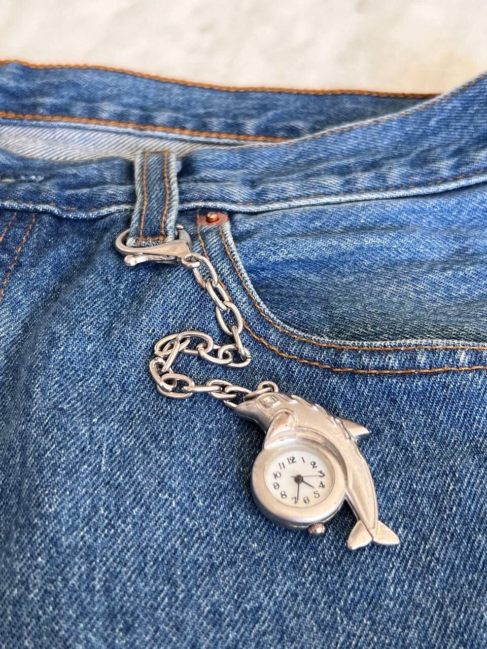 Japanese Brand × Vintage Vintage Delphine 🐬 Japanese style futuristic Steel Watch Size ONE SIZE - 2 Thumbnail