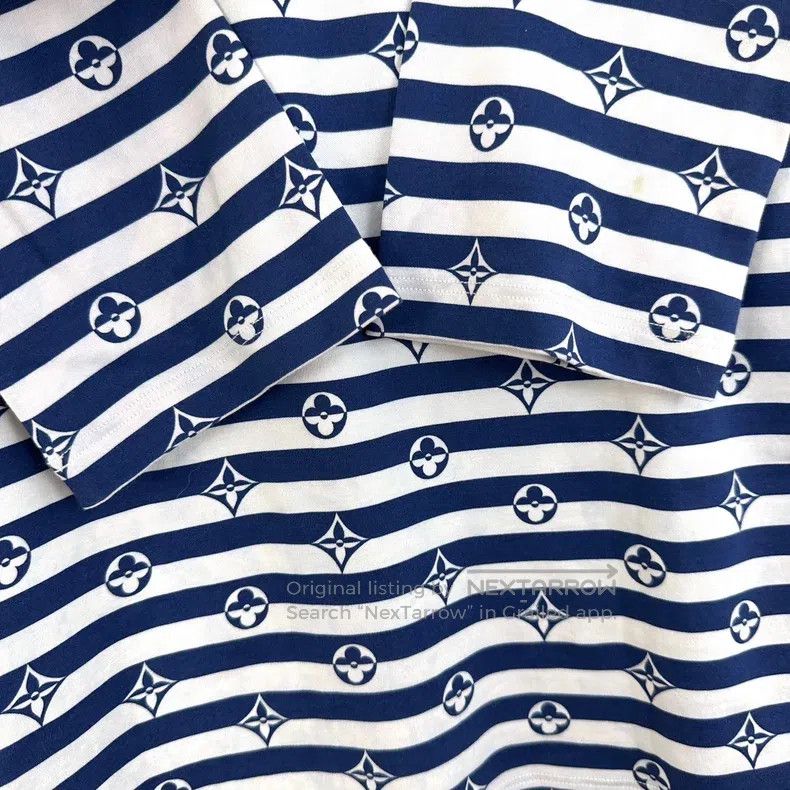 Louis Vuitton Louis Vuitton Navy striped presbyopic print three-quarter Size S / US 4 / IT 40 - 6 Thumbnail