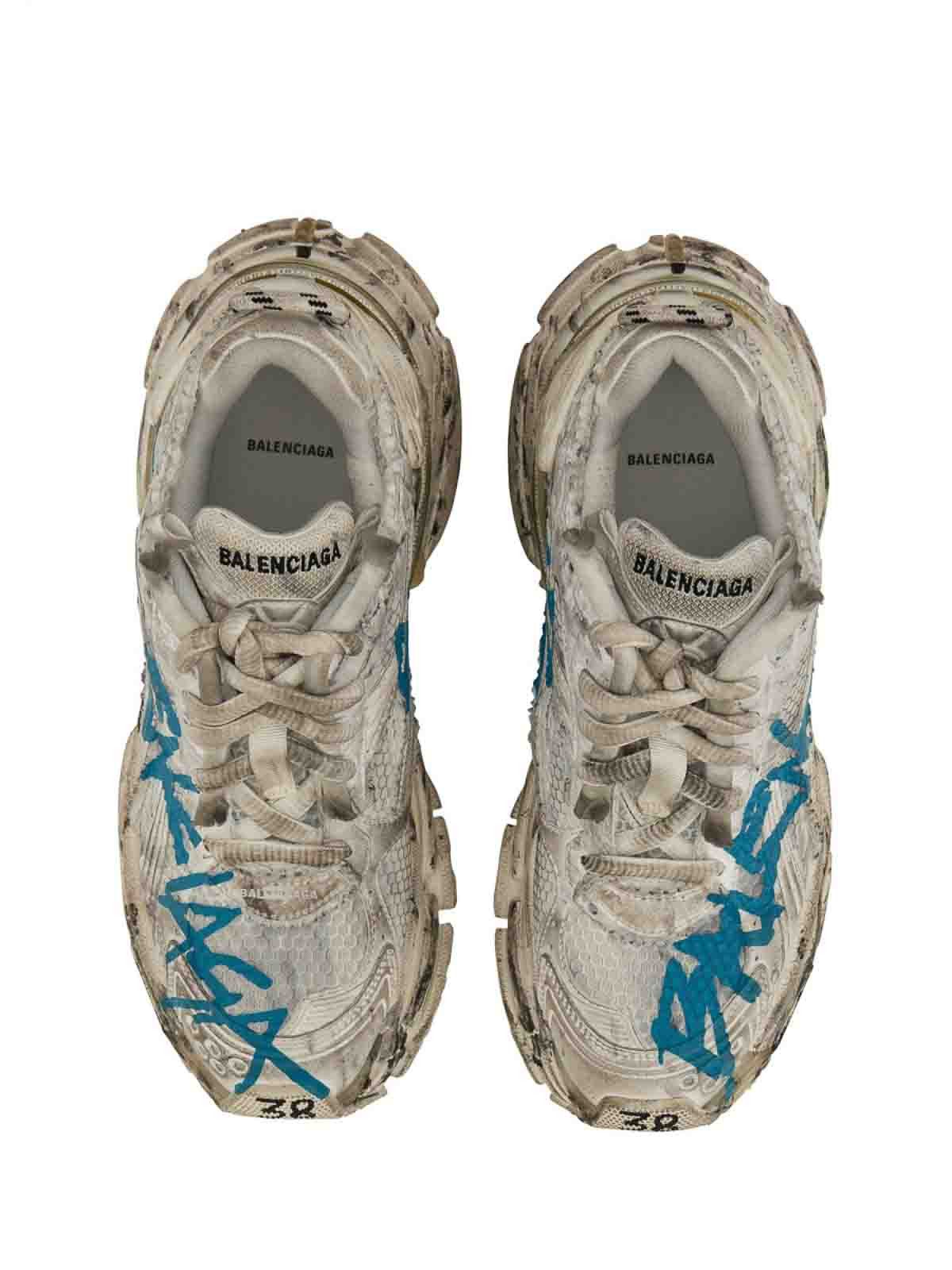 Balenciaga o1bcso1str0625 Runner Graffiti Sneakers in Multicolor Size US 7 / IT 37 - 4 Thumbnail