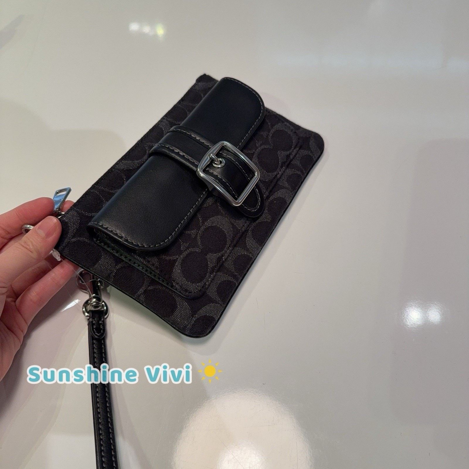 Coach NWT Coach Ashton Wristlet Signature Jacquard black CEF57 Size ONE SIZE - 2 Thumbnail