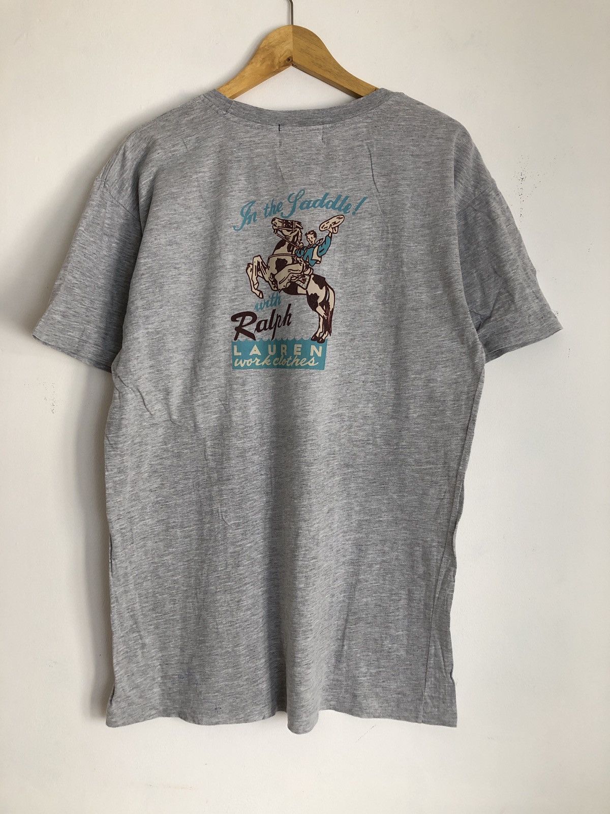 Vintage Vintage Ralph Lauren Pocket T-Shirt Cowboy Size US L / EU 52-54 / 3 - 1 Thumbnail