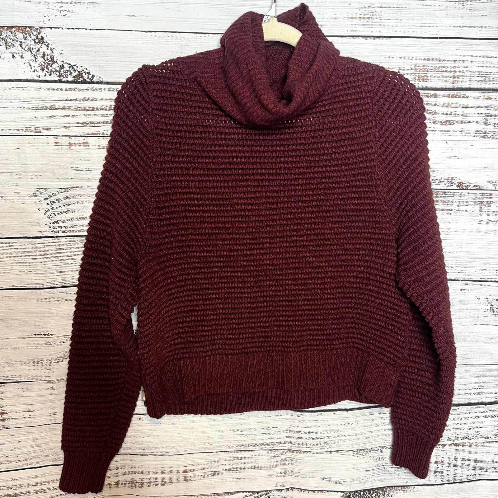 Madewell Madewell Ribbed Turtleneck Sweater Chunky Knit Maroon XXS Size XXS / US 00 / IT 34 - 2 Thumbnail