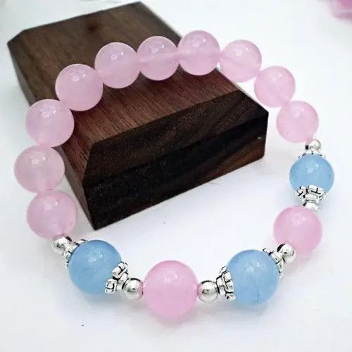 Other 10mm Natural Crystal Chalcedony Bead Stretch Bracelet Size ONE SIZE - 1 Thumbnail