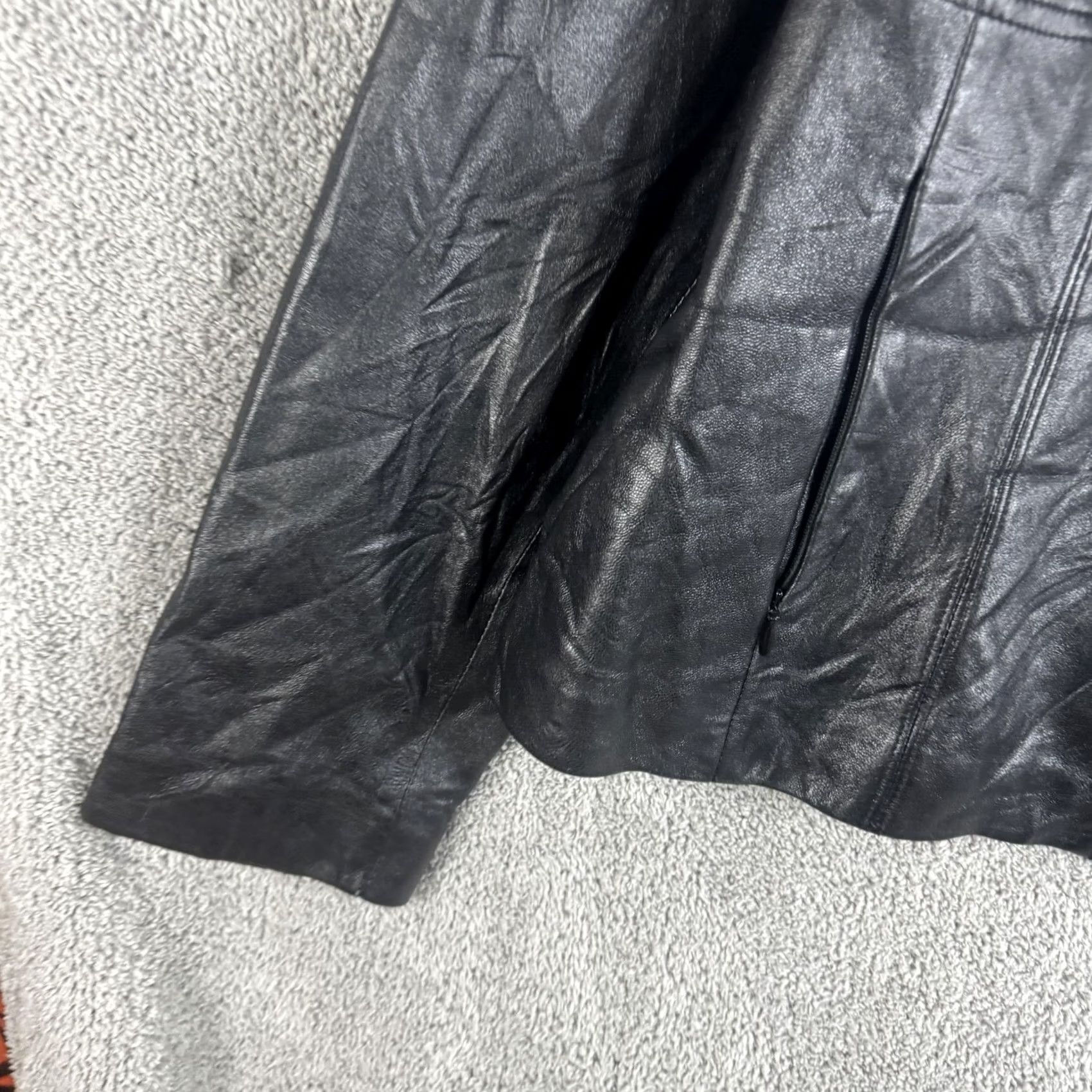 Vintage Wilsons Leather Pelle Studio Jacket Womens XL Black Leather Full Zip Lined Jacket Size XL / US 12-14 / IT 48-50 - 2 Thumbnail