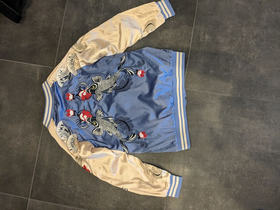 Standard Issue Nyc Reversible Satin Souvenir Jacket Koi Embroidered