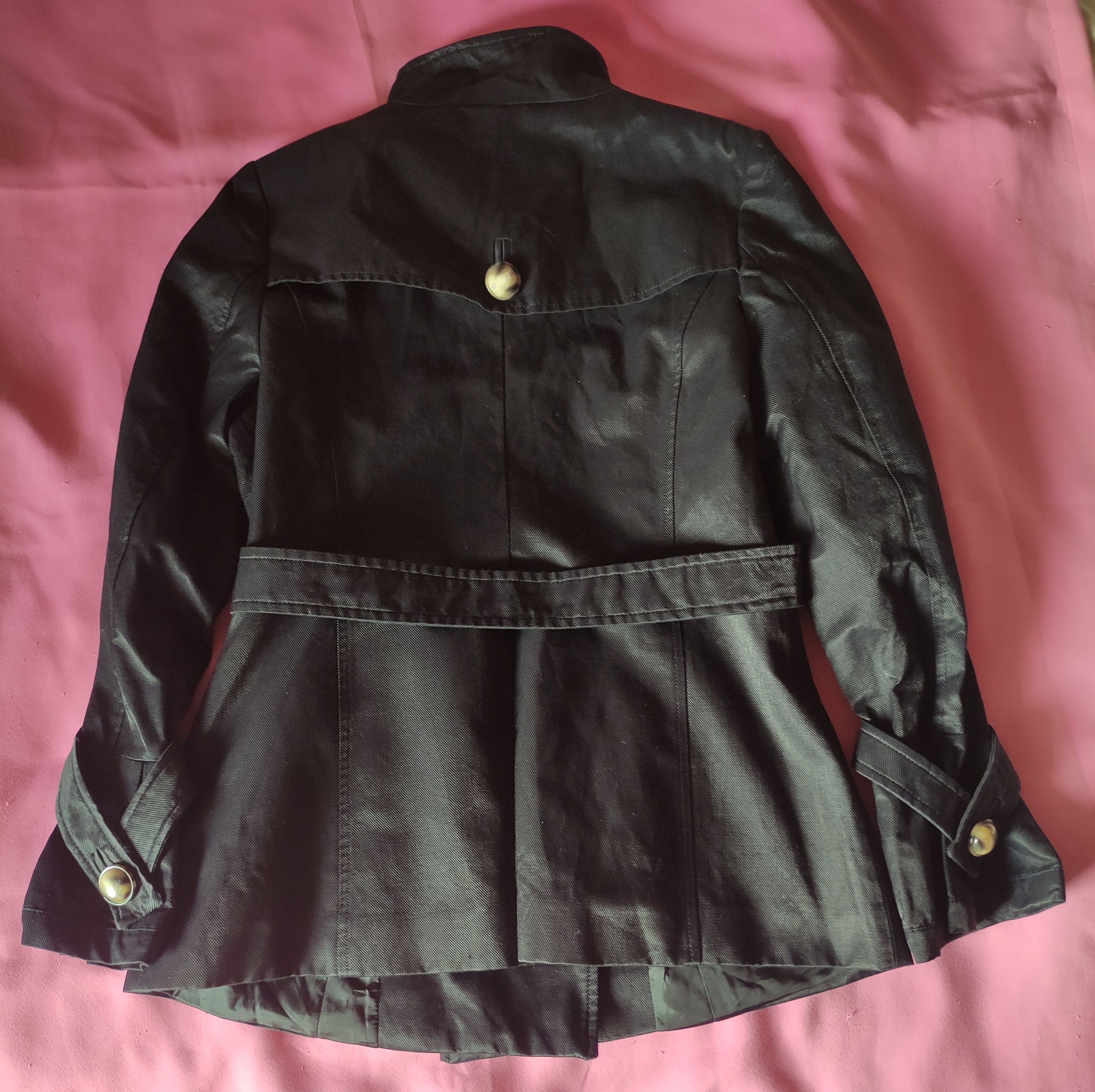 Designer × Vintage Vintage Gothic Formula Joven Black Cotton Trenchcoat Peacot Size M / US 6-8 / IT 42-44 - 2 Thumbnail
