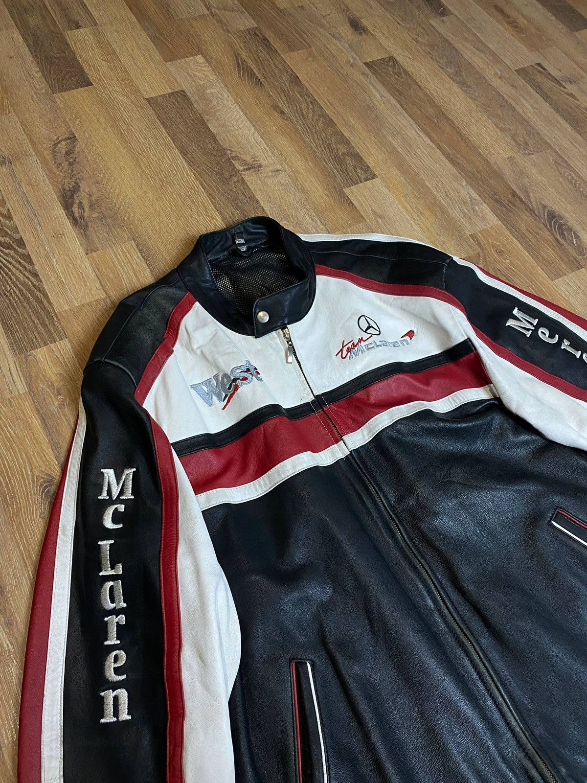 Other McLaren Mercedes Benz Vintage Leather Jacket Racing Nylon Size US XL / EU 56 / 4 - 3 Thumbnail