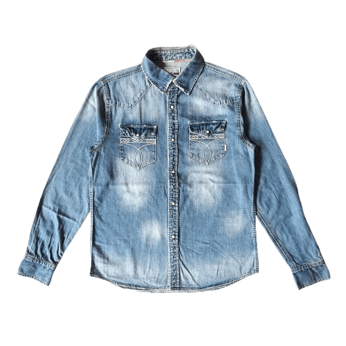 Billabong 💥 Billabong cowboy style snap button western denim shirt Size US M / EU 48-50 / 2 - 1 Thumbnail