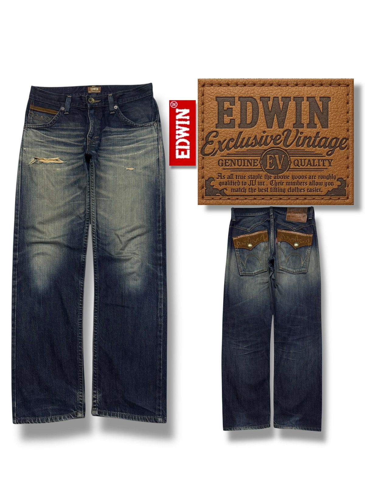 Edwin EDWIN 00s EVS403 Exclusive Vintage Japan Made Denim Jeans 33 Size US 33 - 1 Thumbnail