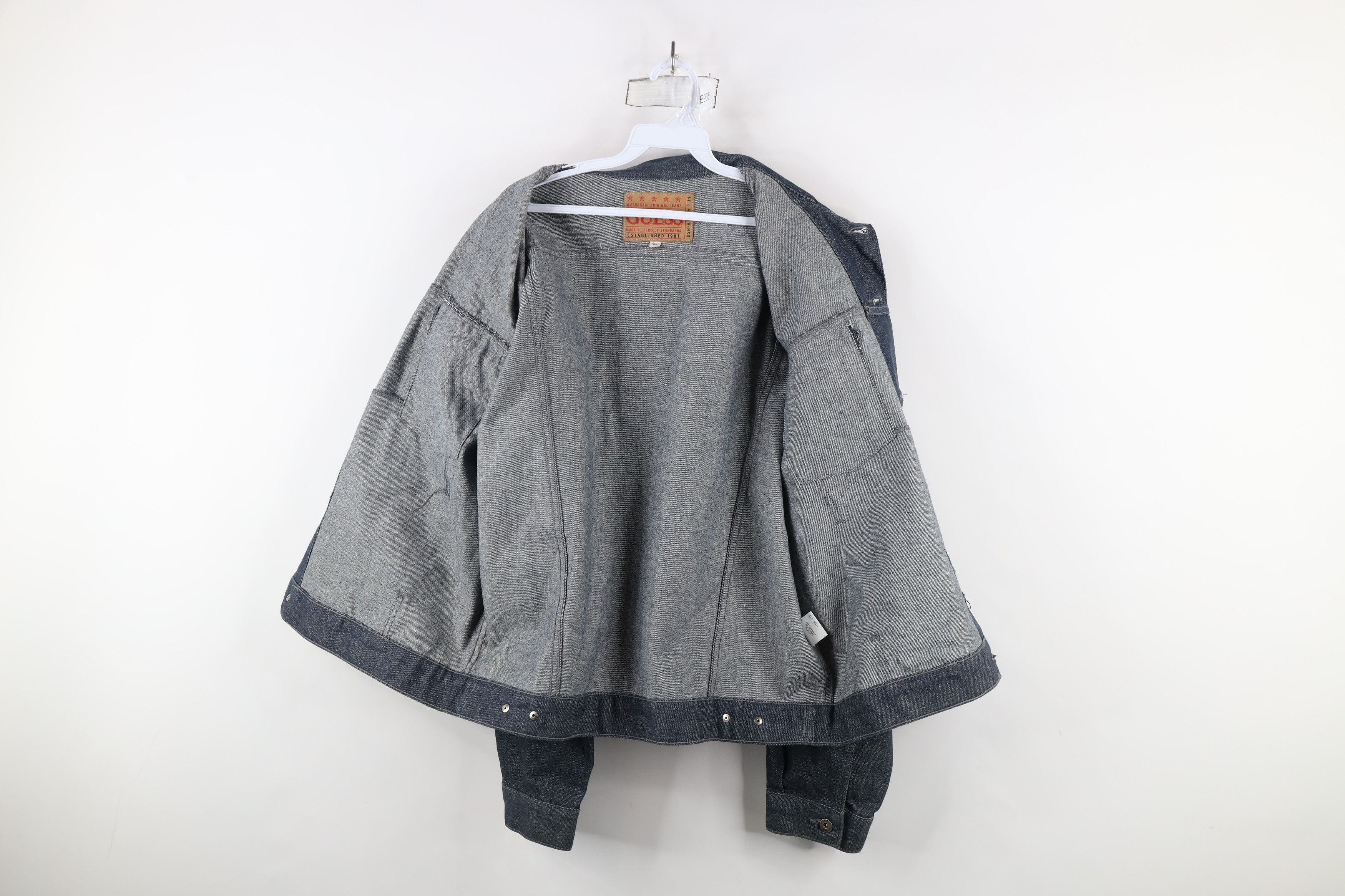 Guess × Vintage Vintage 90s Guess Chambray Denim Jean Trucker Jacket Blue Size US L / EU 52-54 / 3 - 9 Thumbnail