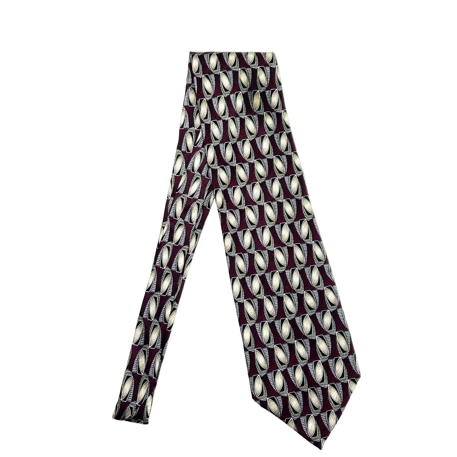 Vintage Louis Roth Silk Tie Brown Print Wide Geometric Size ONE SIZE - 6 Thumbnail