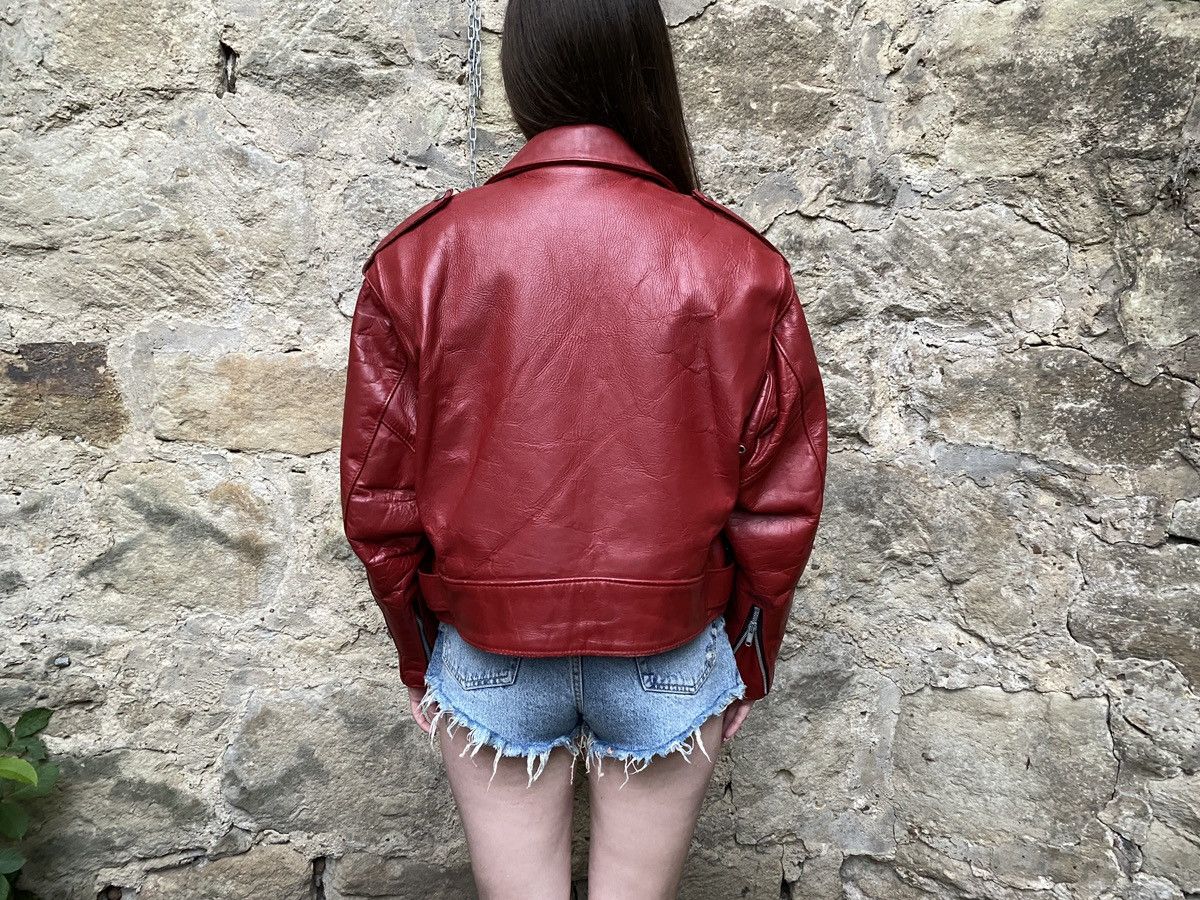 Schott Oversized Red Schott Perfecto Vintage Biker Jacket Size 14 Size L / US 10 / IT 46 - 9 Thumbnail