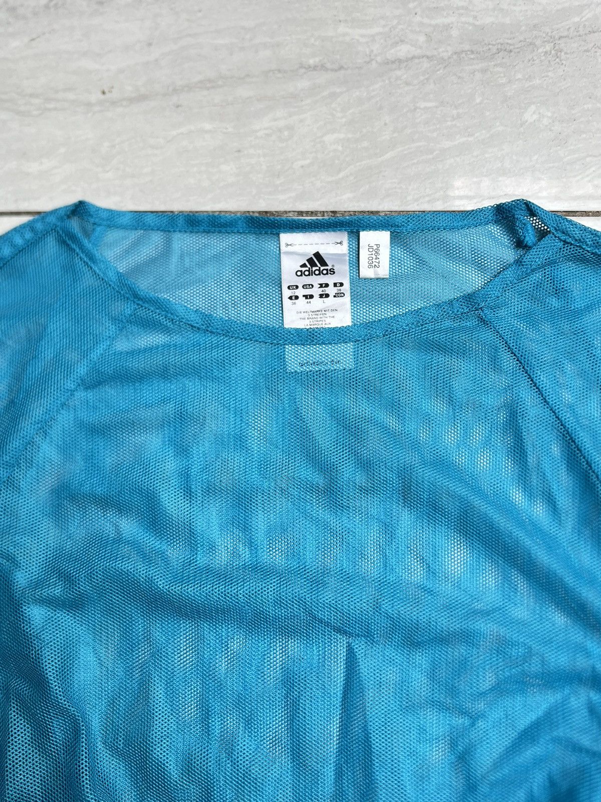 Adidas ADIDAS Blue Mesh T-shirt Size US XS / EU 42 / 0 - 9 Thumbnail