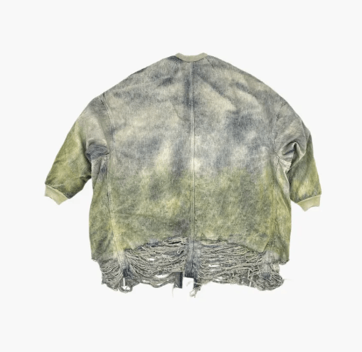 Rick Owens Rick Owens Men's Faded Distressed Long Denim Bomber Jacket Size US XXS / EU 40 - 3 Thumbnail