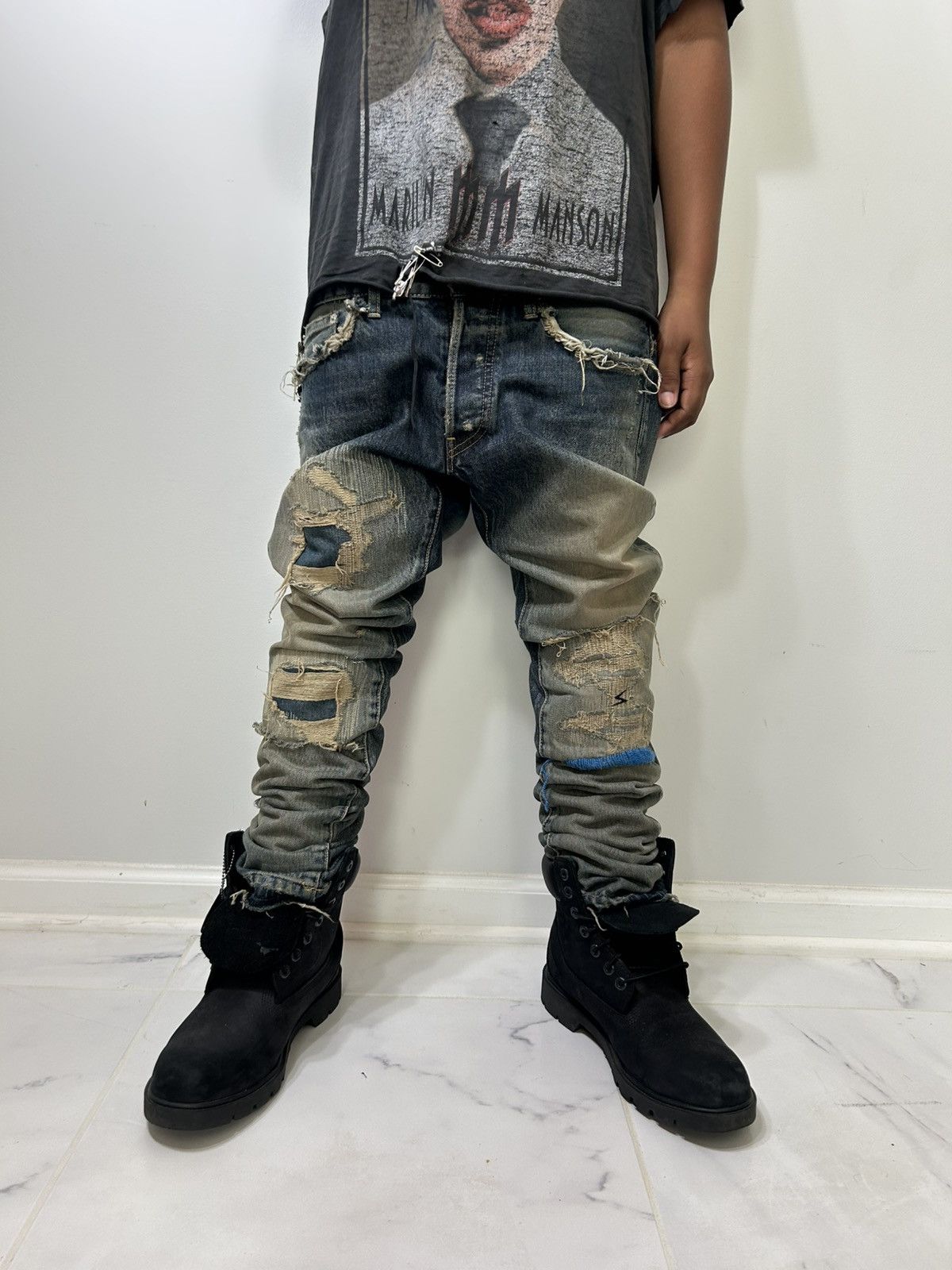Undercover SS10 Undercover Blue Yarn 68 Denim Size US 30 / EU 46 - 4 Thumbnail