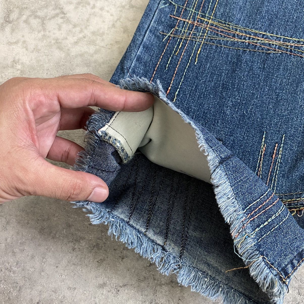 Hysteric Glamour × Vintage VTG 90’s HG Artisanal Zigzag Flared Denim Jeans Size US 27 - 8 Thumbnail