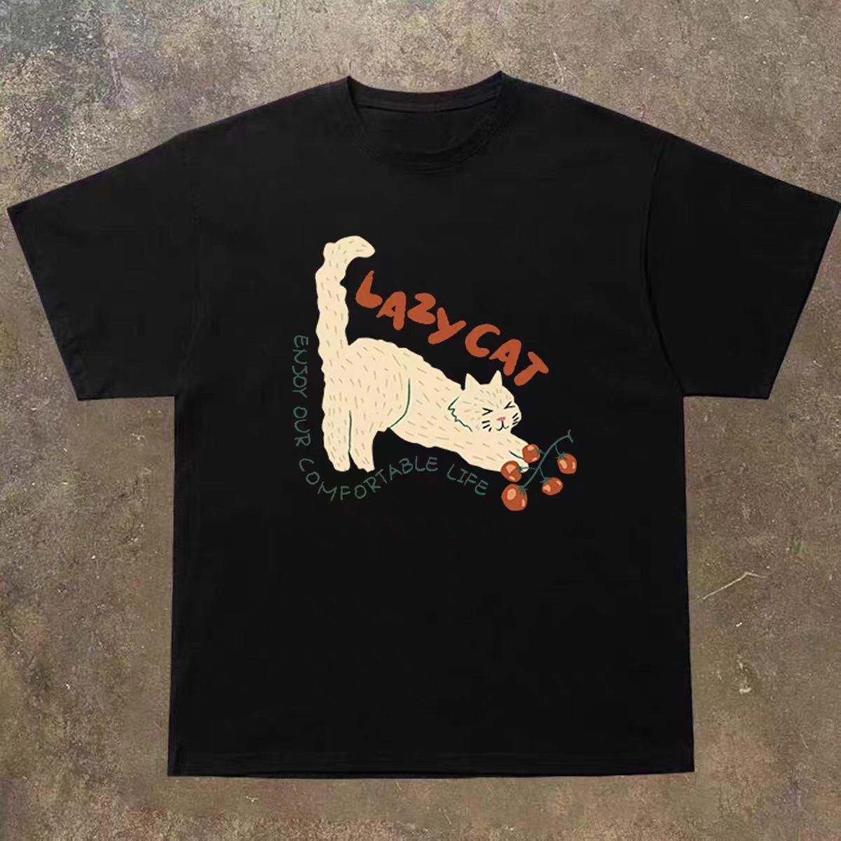 Japanese Brand Black Vintage-Style Cute Cat Print tshirt Size US M / EU 48-50 / 2 - 1 Thumbnail
