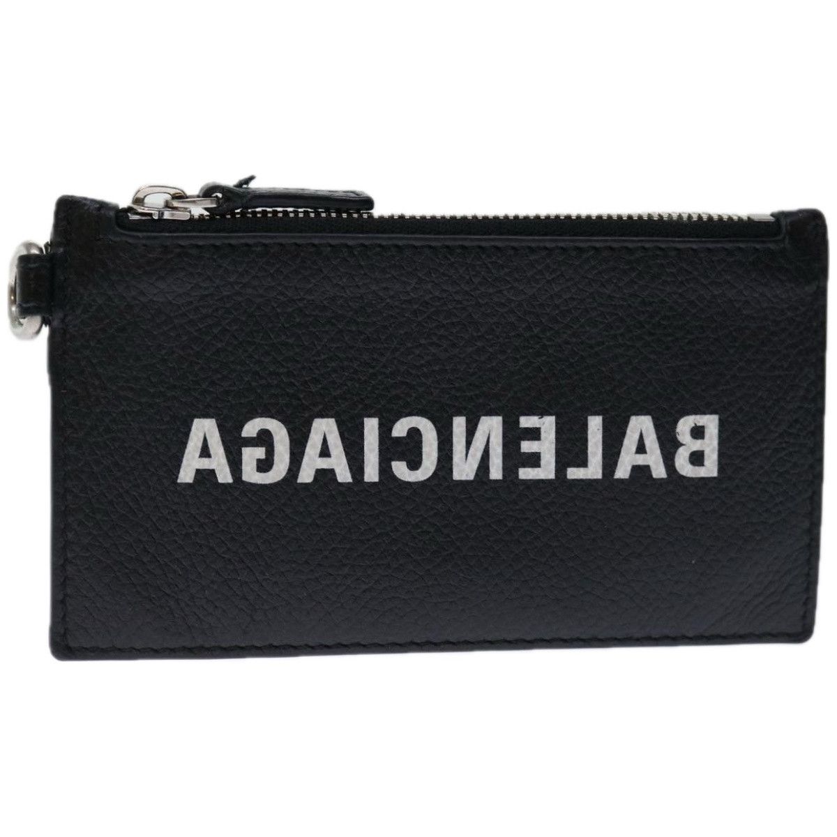 Balenciaga Balenciaga Coin Purse Leather Black 594548 Auth Bs12284 