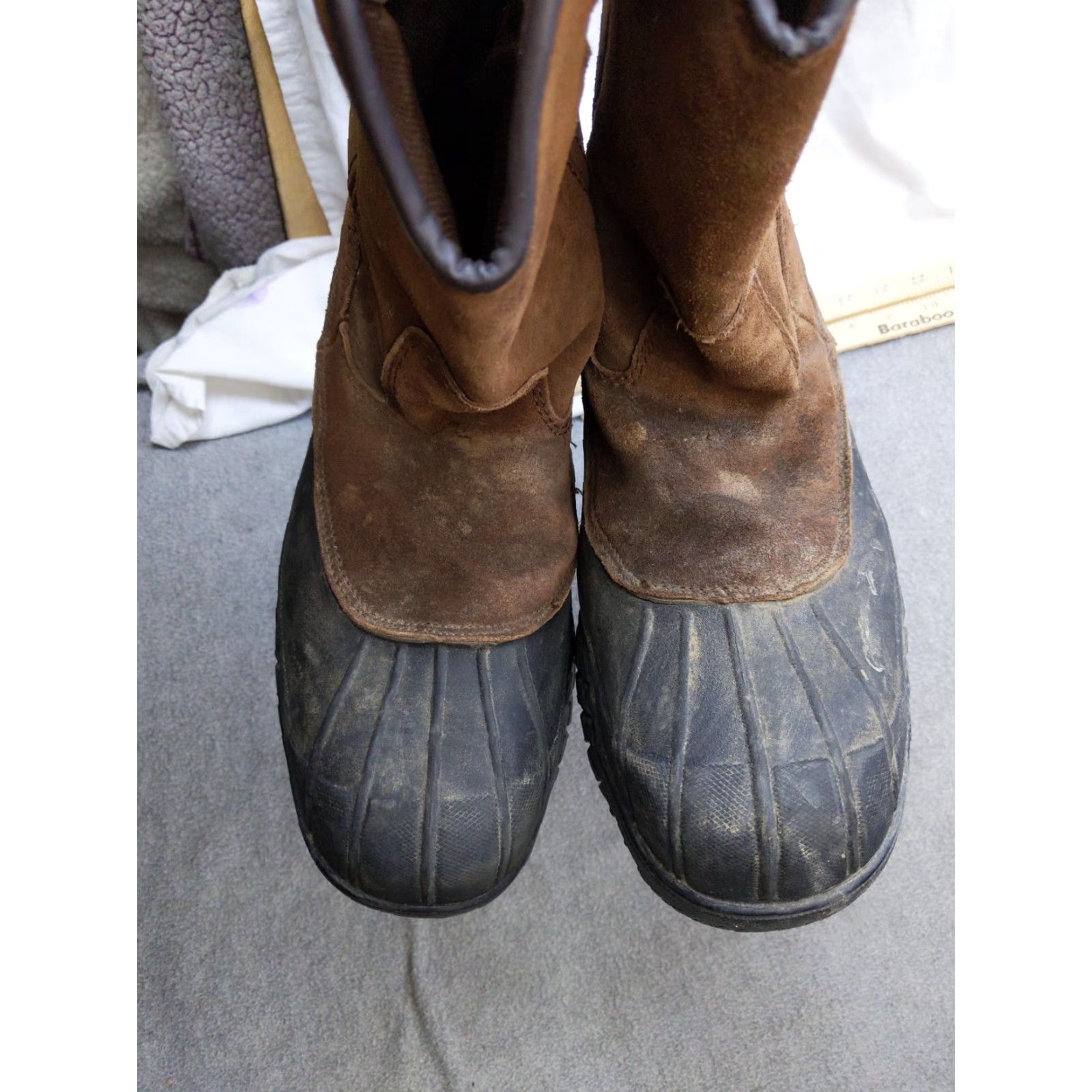 Vintage Herman Survivors Boots Mens 12 Brown Thinsulate Safety Toe Work Boots Leather Rubber Slip Resistant Size US 12 / EU 45 - 3 Thumbnail