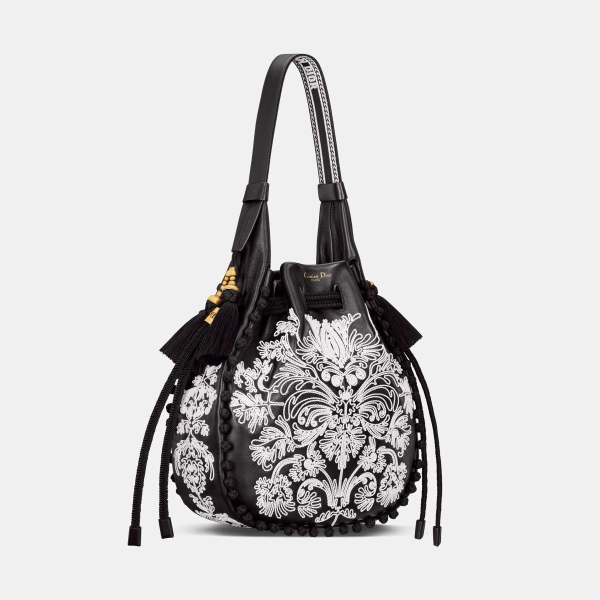 Dior o1bcso1str0226 Size:OS/Hobo Bucket Bag in Black/White Size ONE SIZE - 1 Thumbnail