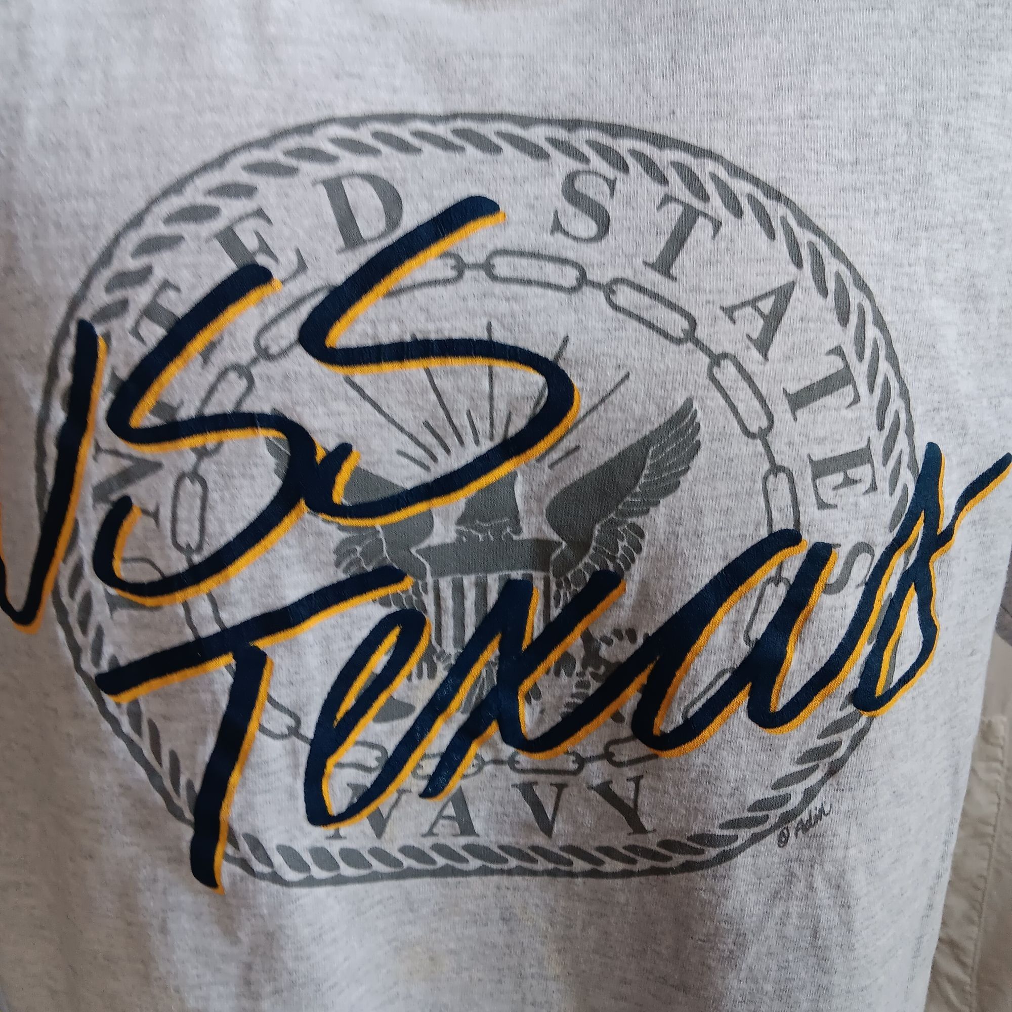 Vintage Single Stitch Puff Print Vintage Men's T-shirt XL USS Texas Size US XL / EU 56 / 4 - 2 Thumbnail