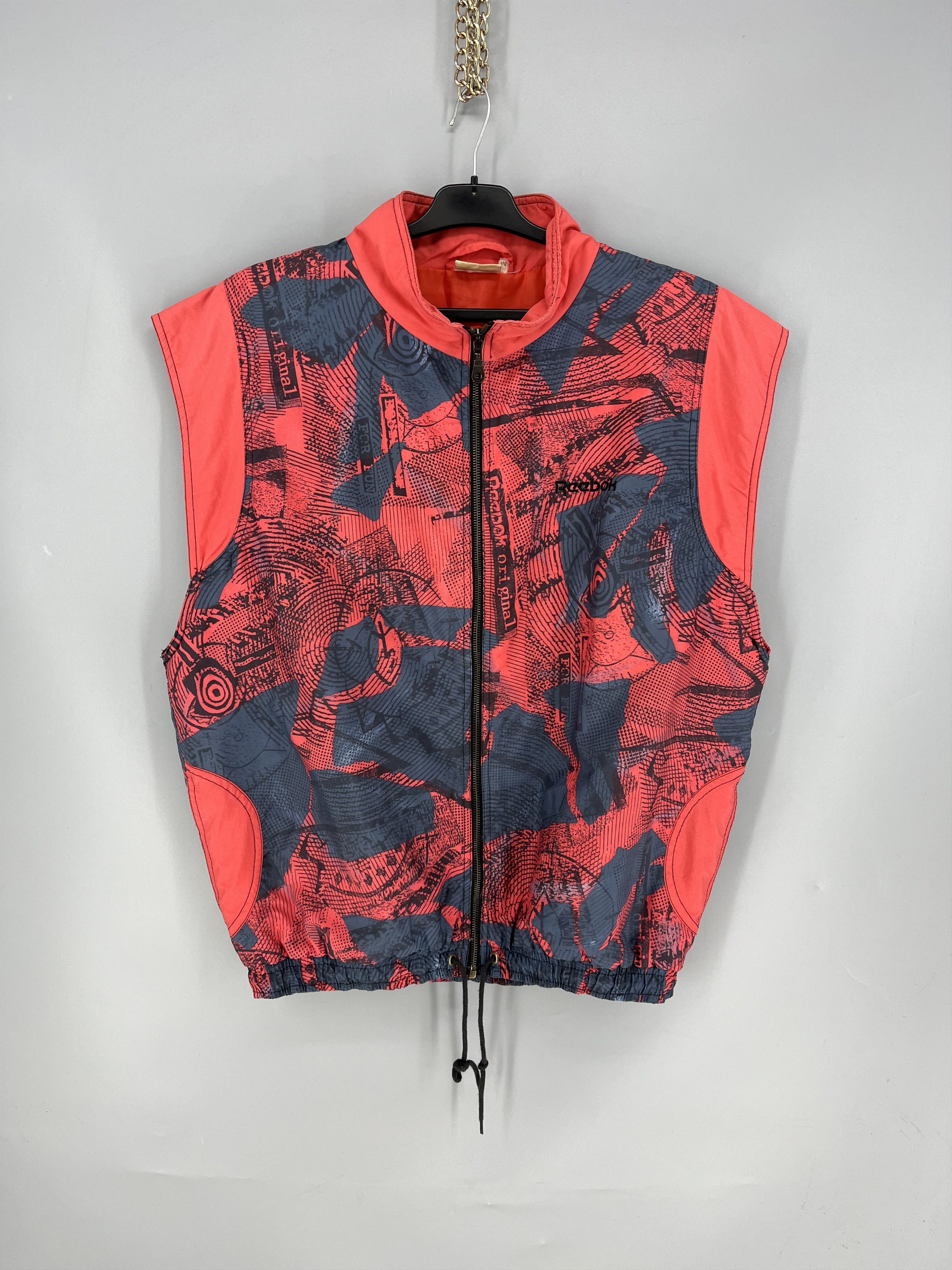 Reebok Vintage 90s Reebok Vest Mens M Neon Graphic Print Full Zip Size US M / EU 48-50 / 2 - 1 Thumbnail